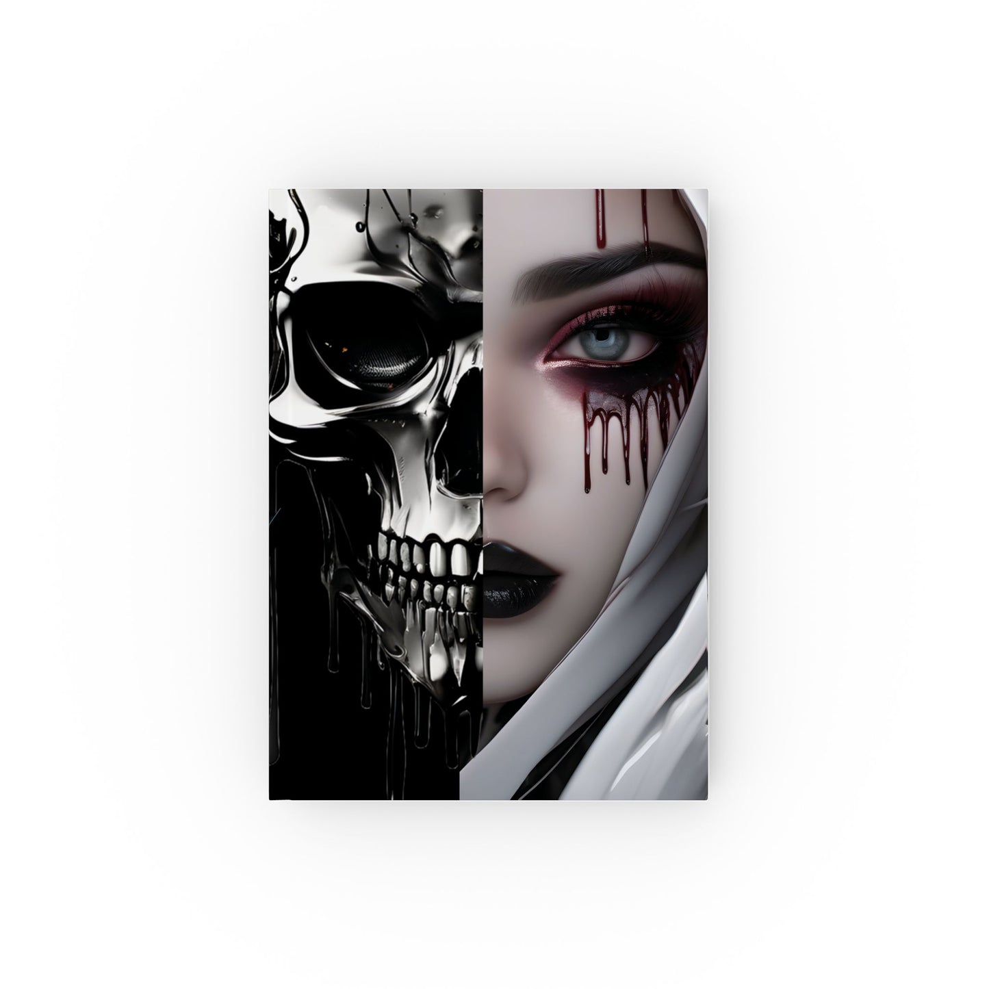 Gothic Aesthetic Hard Backed Journal, Cyberpunk Notebook, Unique Sketchbook Gift, Dark Fantasy Journal, Halloween Writing Diary