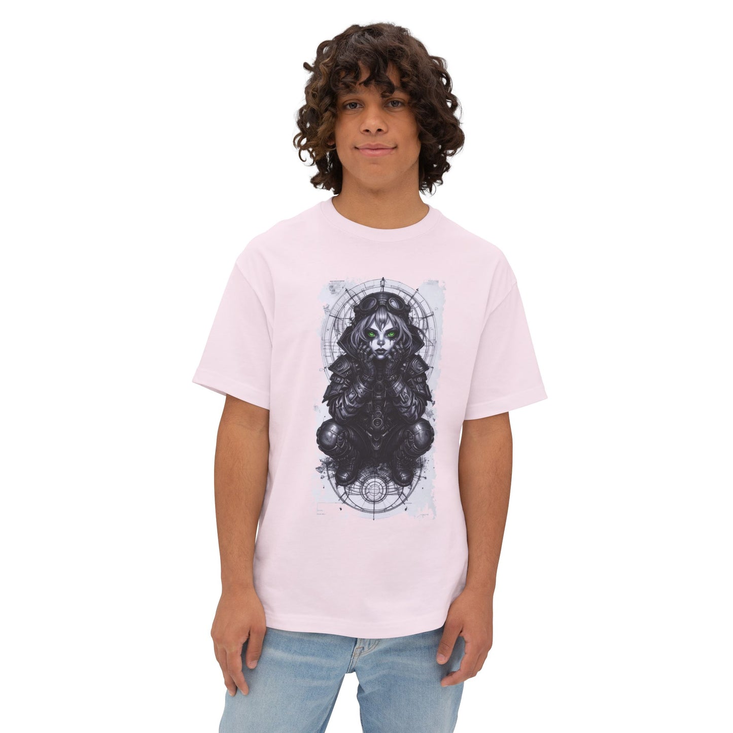 Gothic Graphic Unisex Boxy Tee - Oversized White T-Shirt for Alternative Fashion, Casual Wear, Gift for Festivals, Streetwear