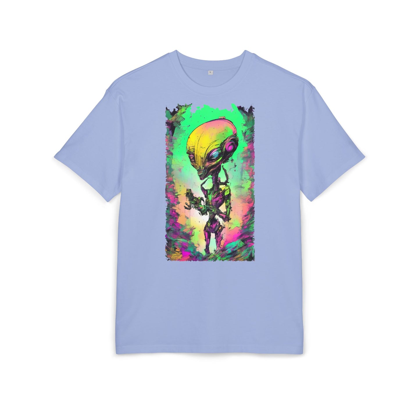 Cosmic Alien Art Tee - Unisex Heavy Oversize Tee, Retro Space Vibe Shirt, Gift for Sci-Fi Lovers, Casual Wear, Unique Graphic T-Shirt