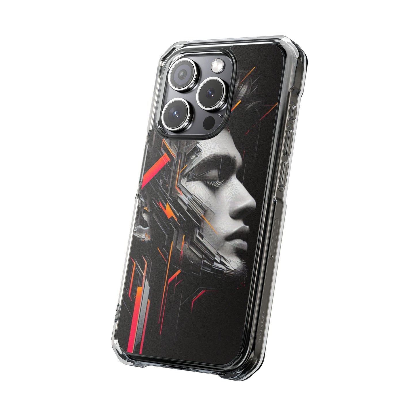 Magnetic Clear Impact Cases with Abstract Graphic, Stylish Phone Protection, Modern Gift for Tech Lovers, Unique Case