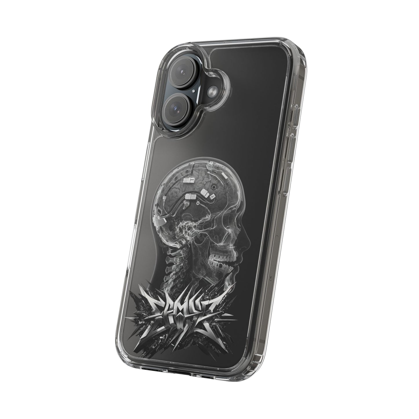 Skull Design Clear Phone Case - Unique Aesthetic for Tech Lovers
