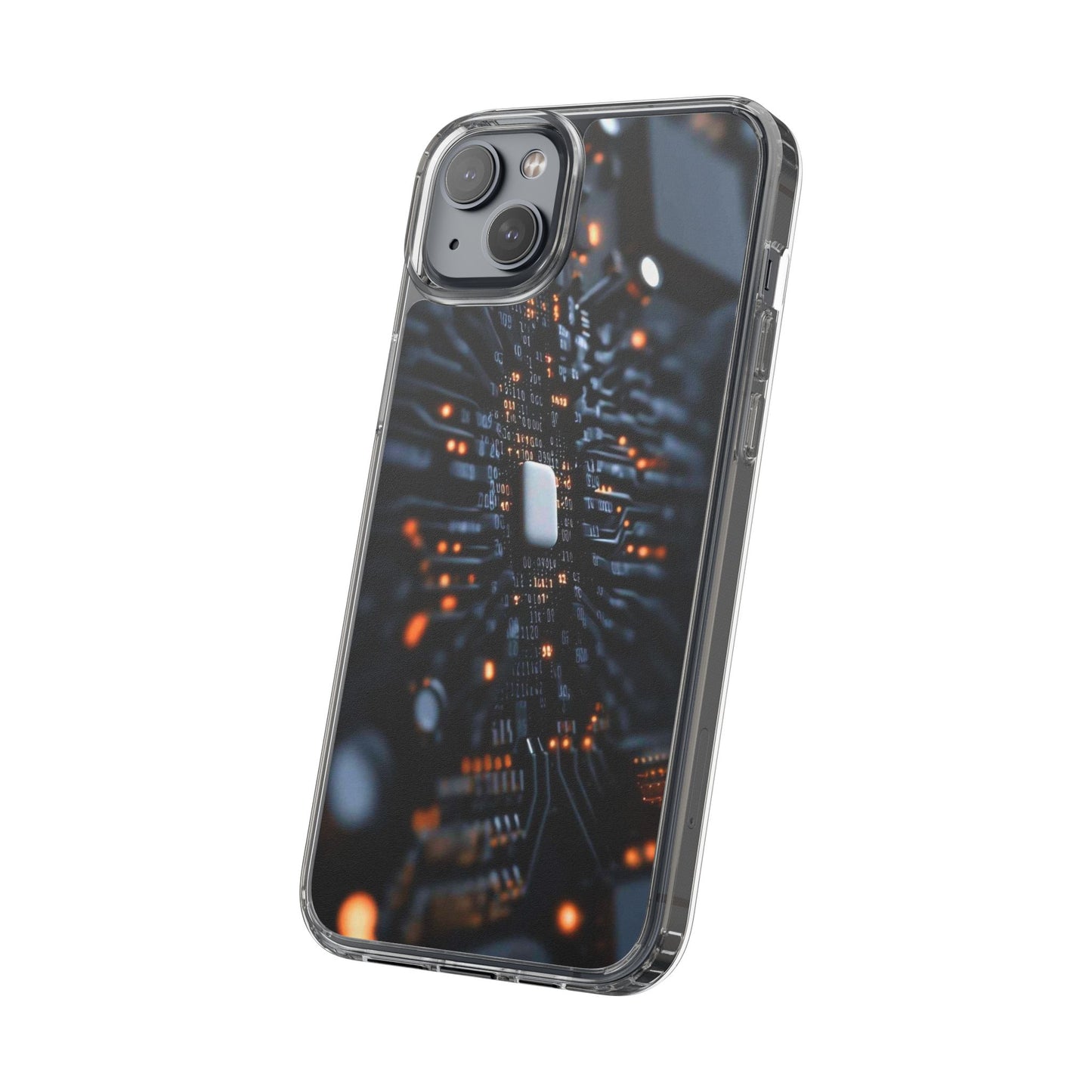 Clear Phone Case with Cyber Print