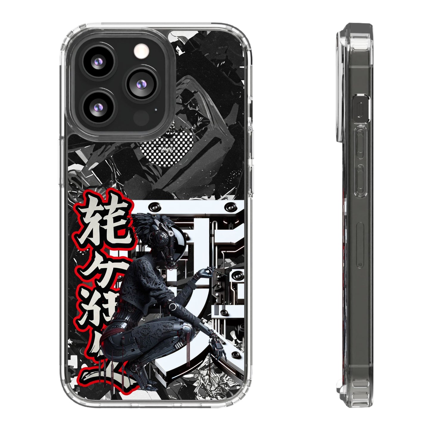 Clear Phone Case with Stylish Graphic Design for Tech Enthusiasts