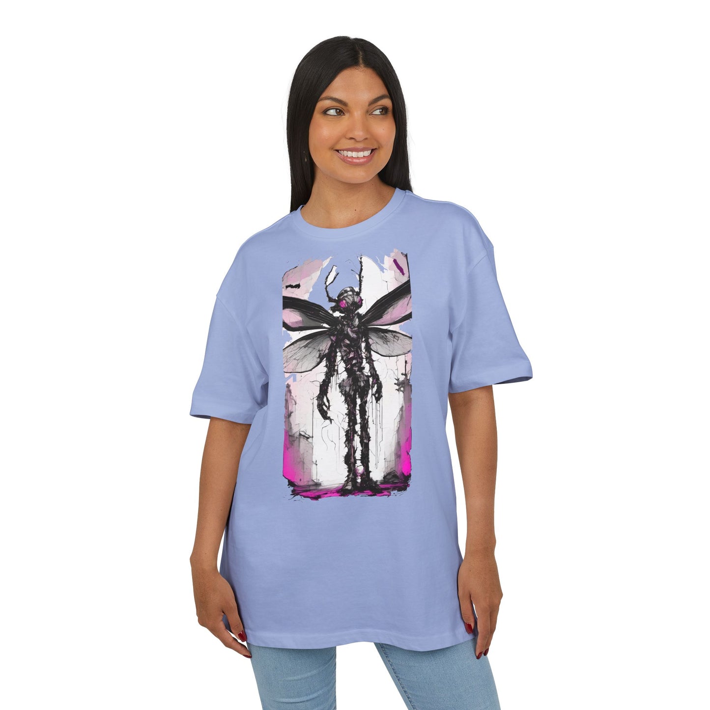 Edgy Artistic Oversize Tee, Graphic Tee, Unisex Shirt, Casual Wear, Statement Piece, Gift for Art Lovers