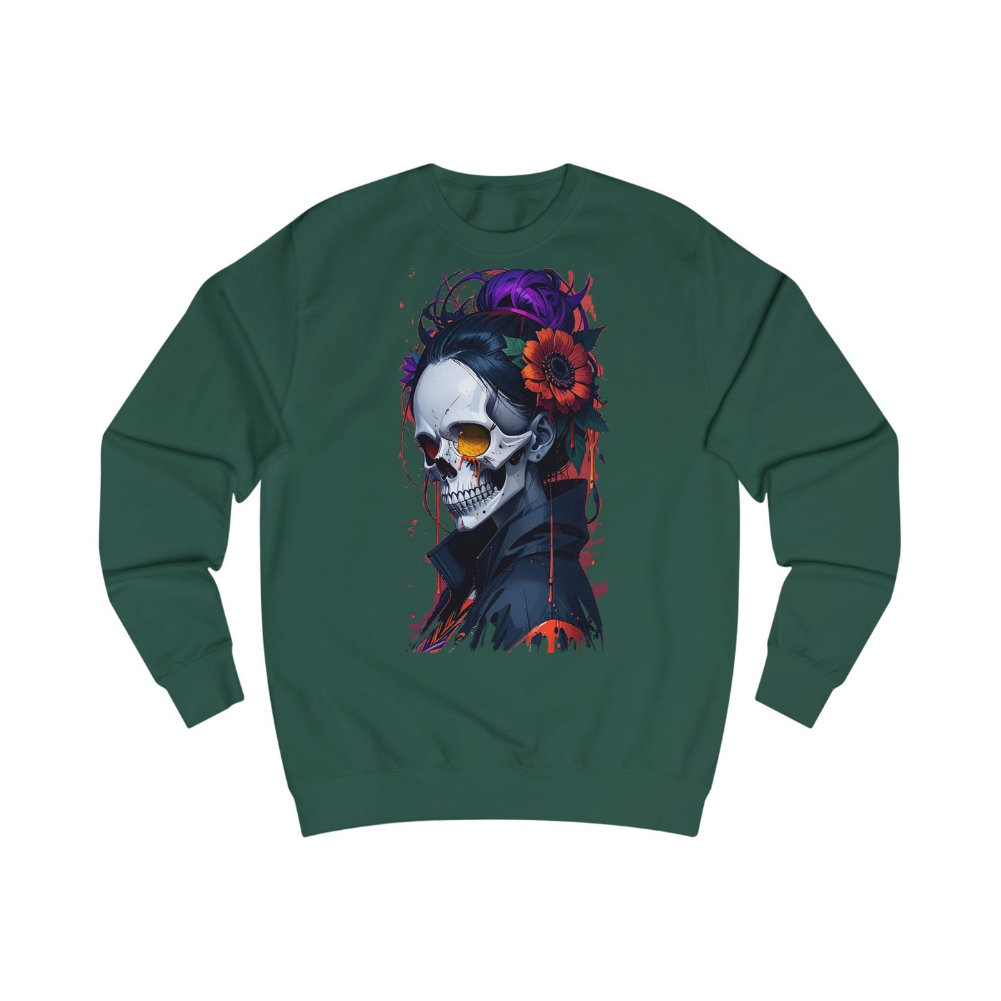 Sugar Skull Unisex Sweatshirt - Cozy Halloween Apparel, Day of the Dead Inspired, Gift for Him/Her, Fall Fashion