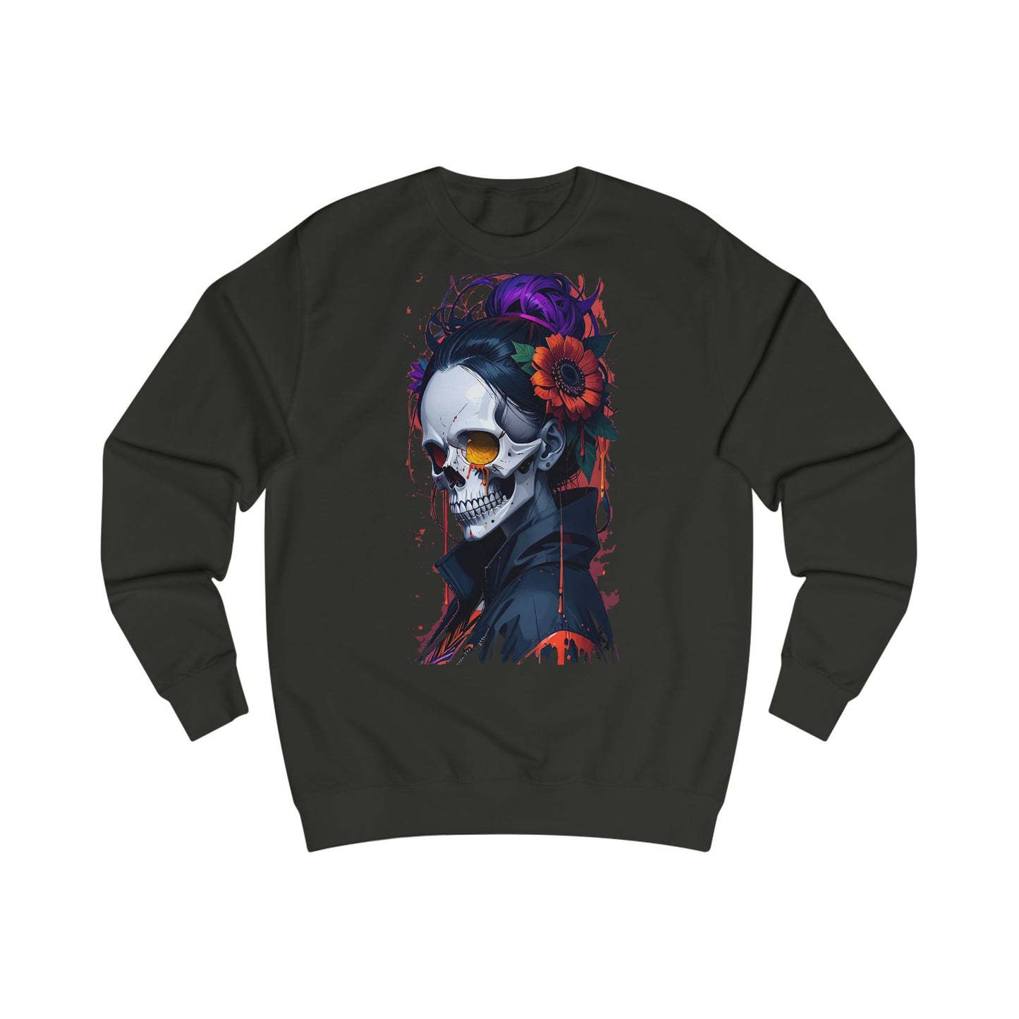 Sugar Skull Unisex Sweatshirt - Cozy Halloween Apparel, Day of the Dead Inspired, Gift for Him/Her, Fall Fashion
