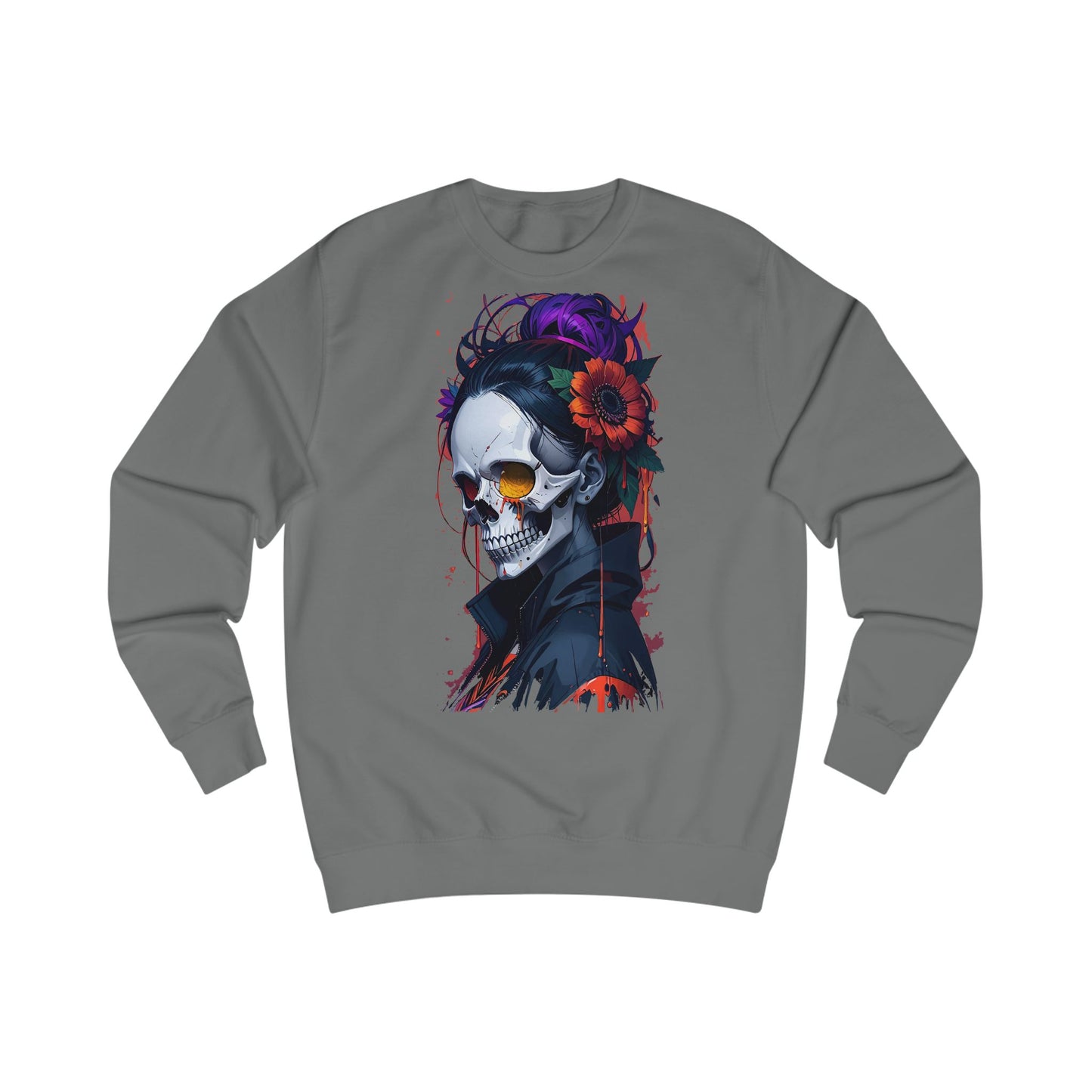 Sugar Skull Unisex Sweatshirt - Cozy Halloween Apparel, Day of the Dead Inspired, Gift for Him/Her, Fall Fashion