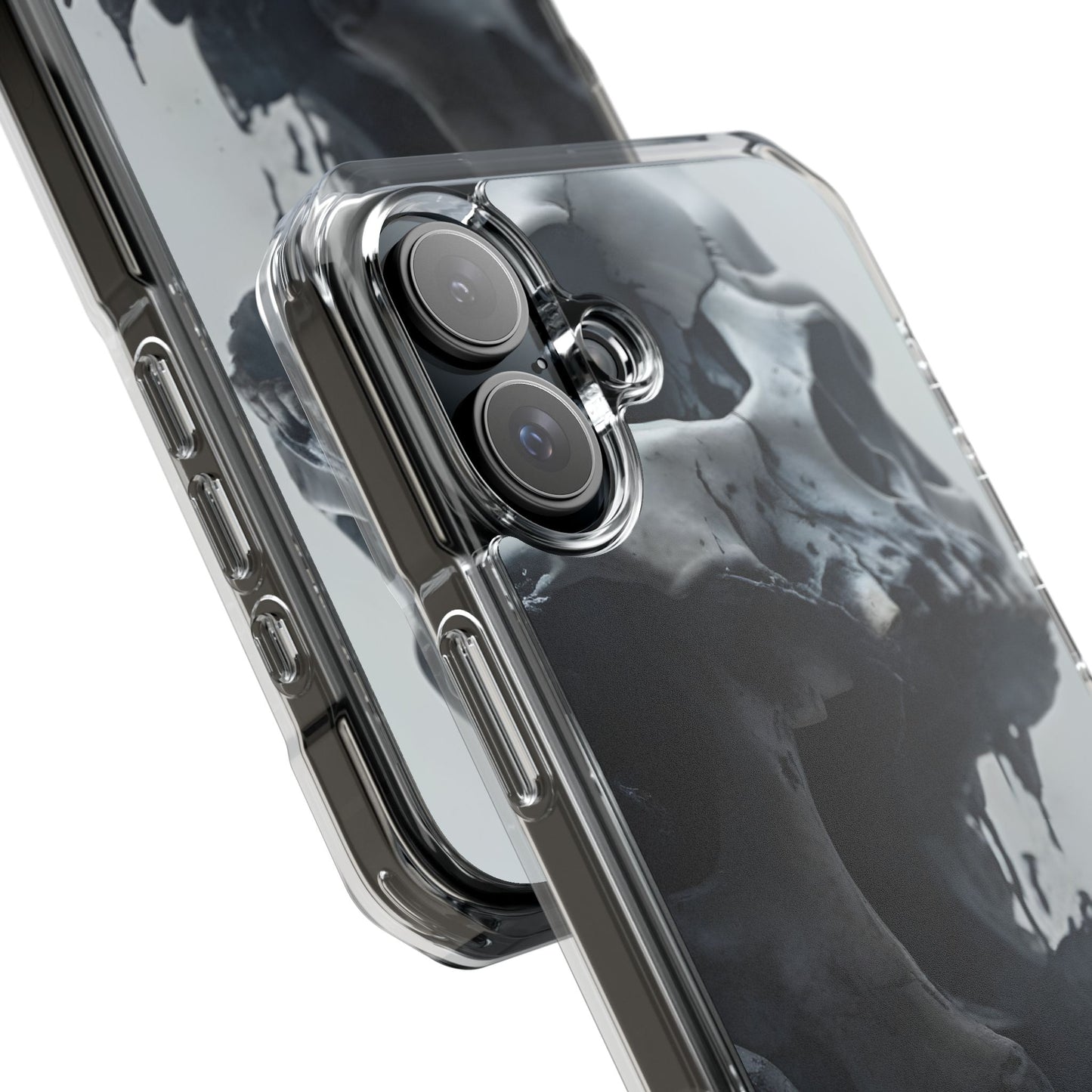 Unique Skull Design Magnetic Clear Impact Cases, Skull Phone Cases, Gothic Accessories, Halloween Gifts, Edgy Mobile Covers