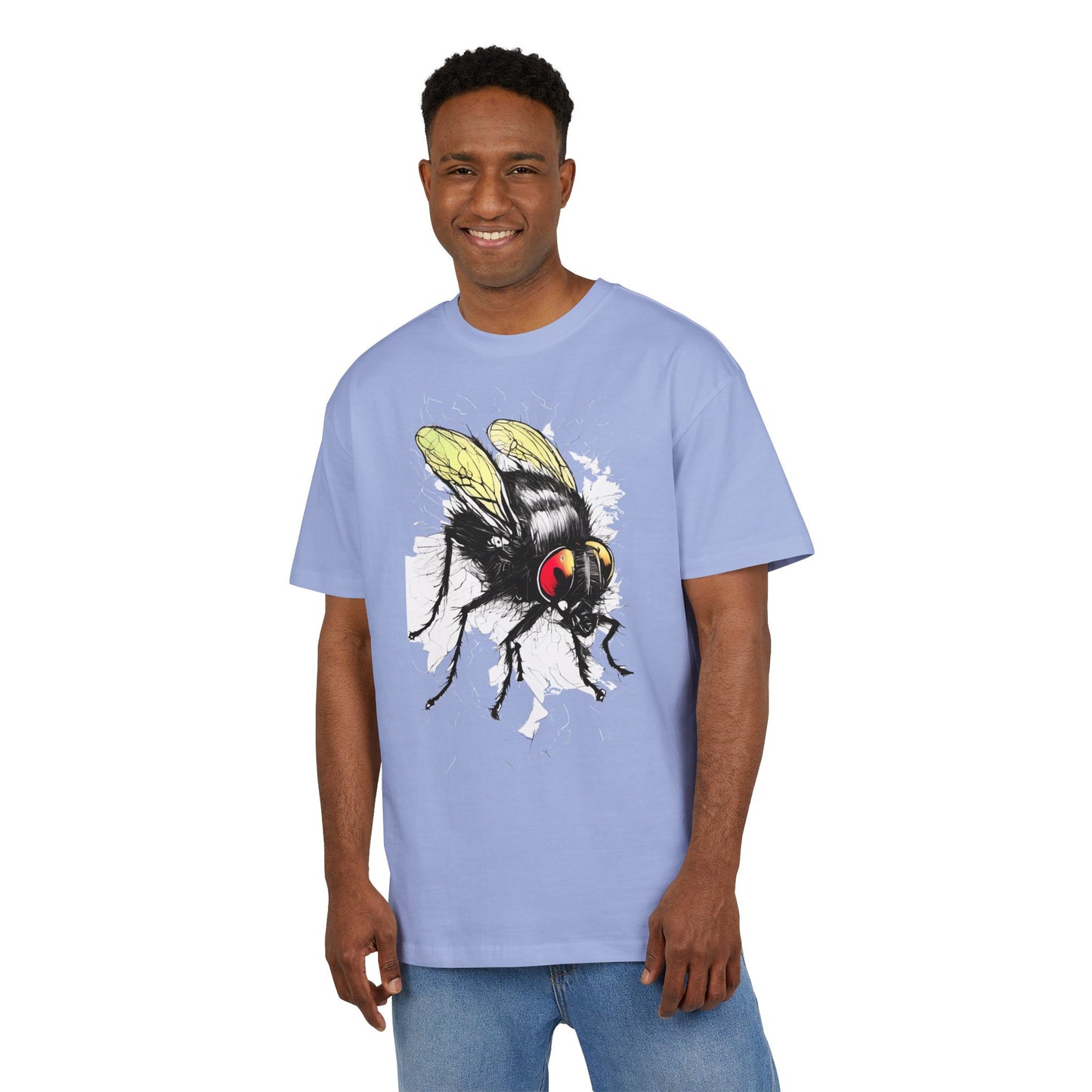 Bee-Inspired Unisex Heavy Oversize Tee, Casual Wear, Graphic T-Shirt, Gift for Nature Lovers, Summer Style, Eco-Friendly Fashion