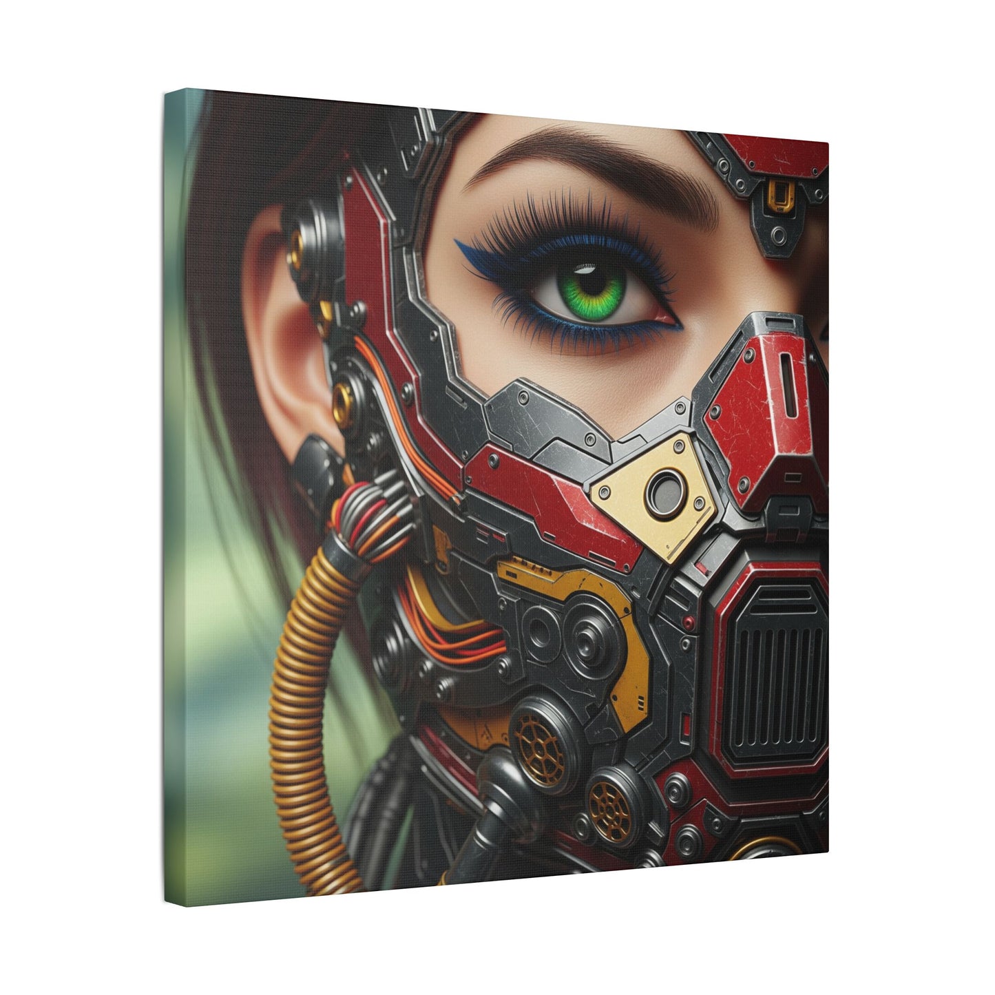 Stretched Canvas Art Print, Futuristic Wall Decor, Cyberpunk Artwork, Modern Home Decor, Unique Gift for Tech Lovers