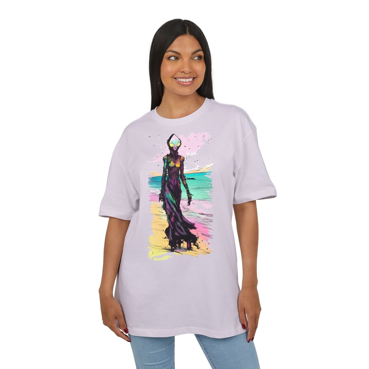 Beach Vibes Oversize Tee - Artistic Graphic Tee, Summer Style, Unisex T-Shirt, Boho Fashion, Casual Wear