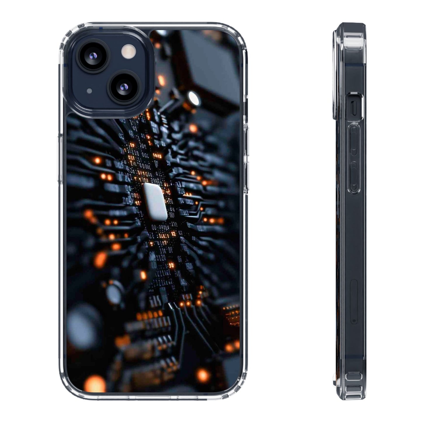 Clear Phone Case with Cyber Print