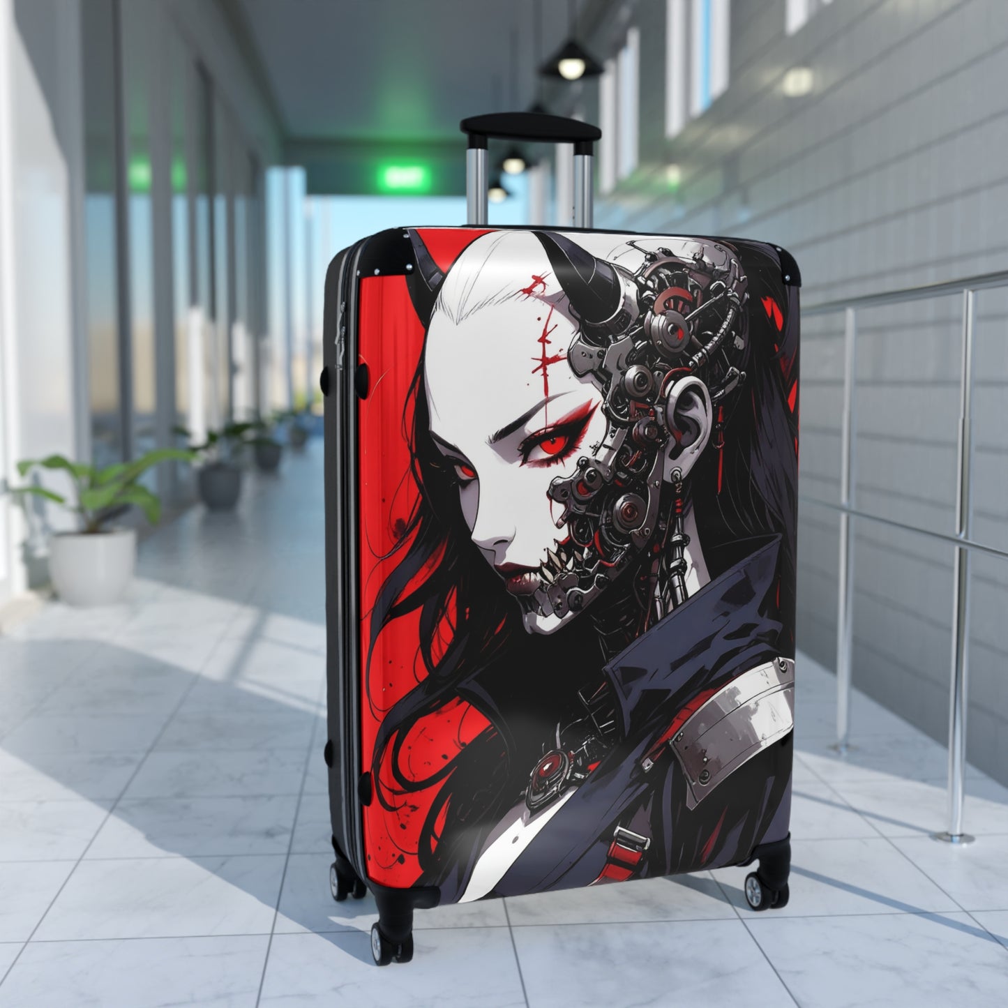 Gothic Style Travel Suitcase, Unique Luggage, Edgy Carry-On, Anime Inspired Bag, Gift for Travelers