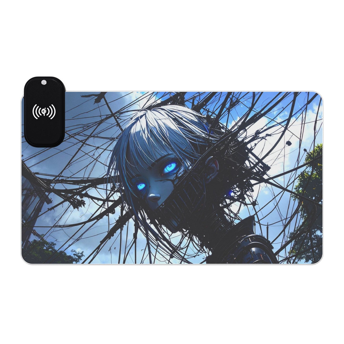 LED Gaming Mouse Pad with Wireless Charging - Futuristic Design for Gamers, Perfect for Home Office, PC Setup, Gaming Desk