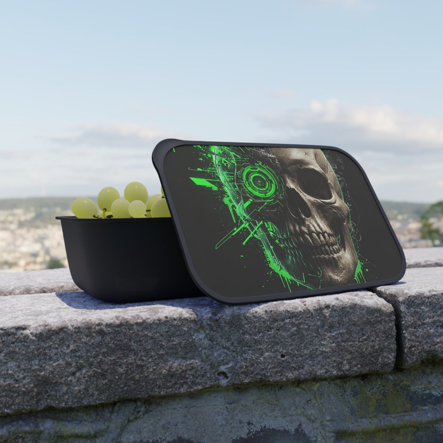 Gothic Skull Bento Box with Utensils, Eco-Friendly Meal Container, Lunch Box for Goth Lovers, Halloween Party, Dark Aesthetic Kitchenware