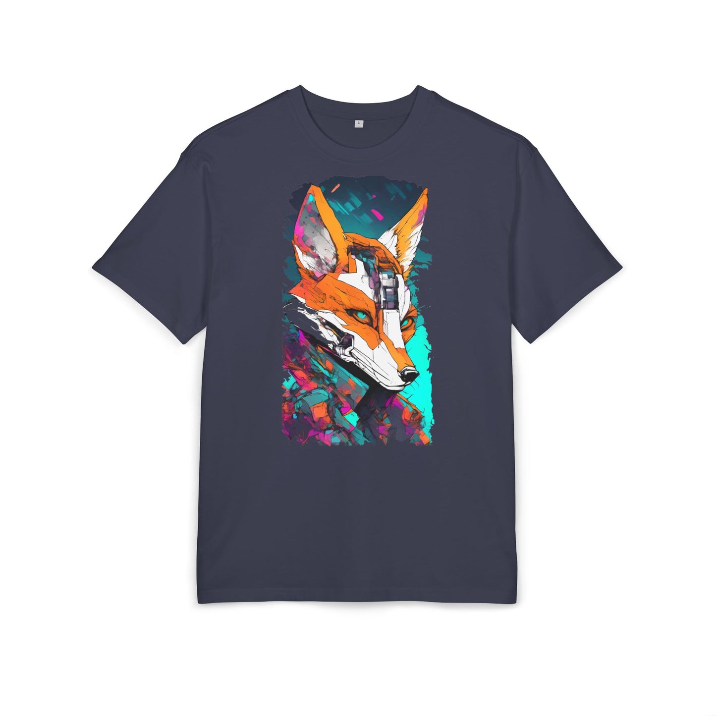 Futuristic Fox Design Unisex Oversize Tee, Graphic Tee, Cool T-Shirt, Unique Gift, Casual Wear