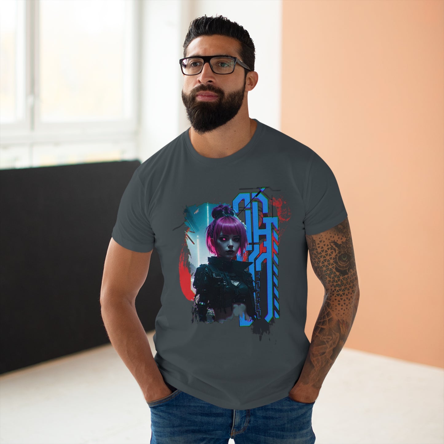 Cyberpunk Art Unisex T-Shirt, Streetwear Tee, Graphic Shirt, Gift for Him, Festival Apparel, Tech-Inspired Fashion