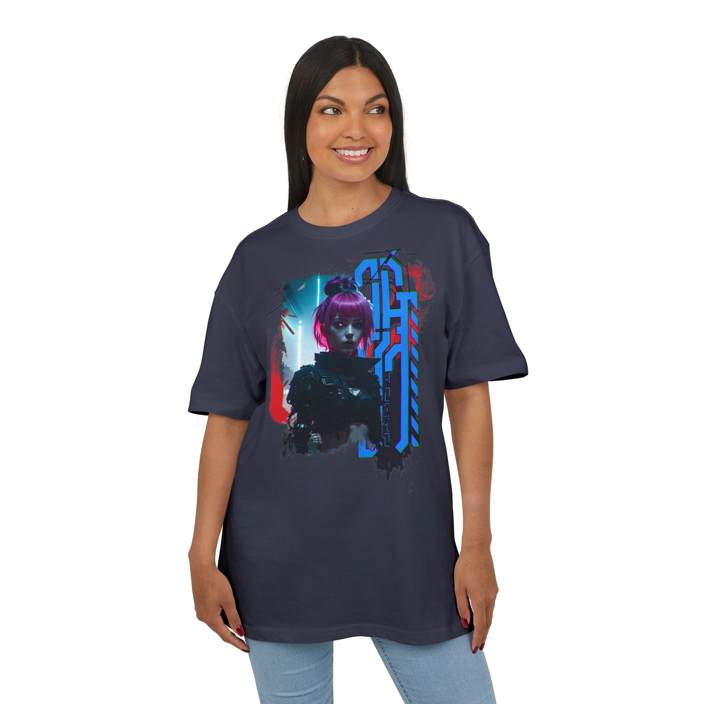 Cyberpunk Aesthetic Unisex Heavy Tee, Streetwear Style Shirt for Teens, Graphic Tee for Gaming, Cozy Casual Wear, Gift for Sci-Fi Lovers