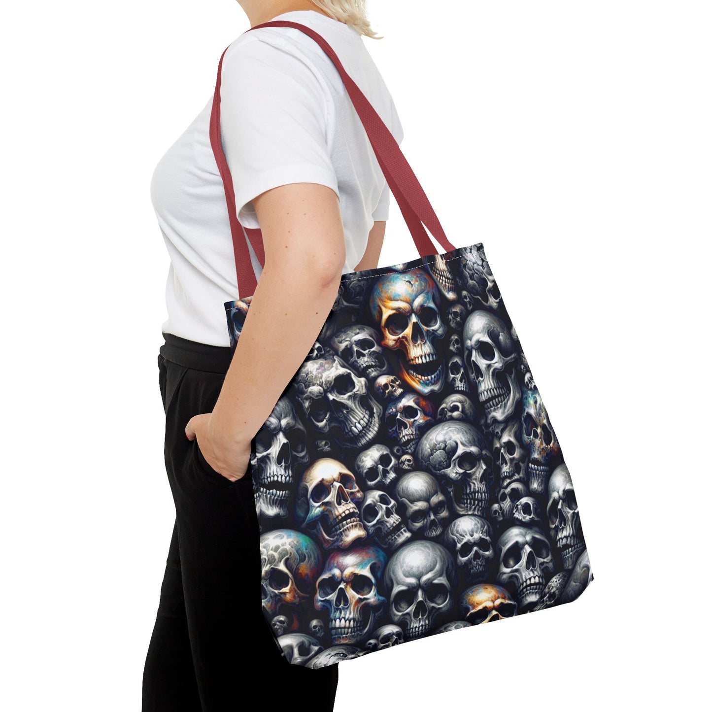 Gothic Skull Tote Bag | Gift for Halloween, Alternative Fashion, Edgy Eco-Friendly Bag, Casual Everyday Use