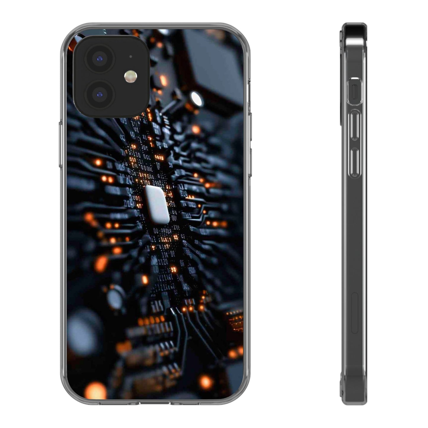 Clear Phone Case with Cyber Print