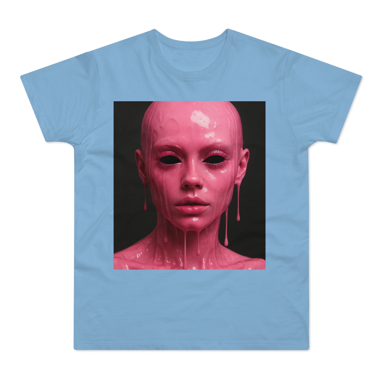 Artistic Pink Melting Face T-Shirt - Trendy Graphic Tee, Unique Gift, Statement Apparel, Festival Wear, Occasional Fashion, Street Style