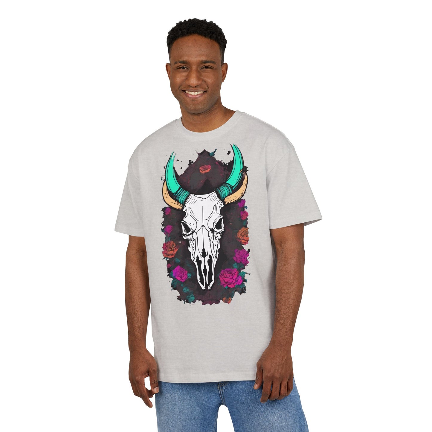 Bohemian Skull Graphic Tee, Unisex Heavy Oversize Tee, Cool Graphic T-Shirt, Festival Fashion, Casual Wear, Unique Gift Idea