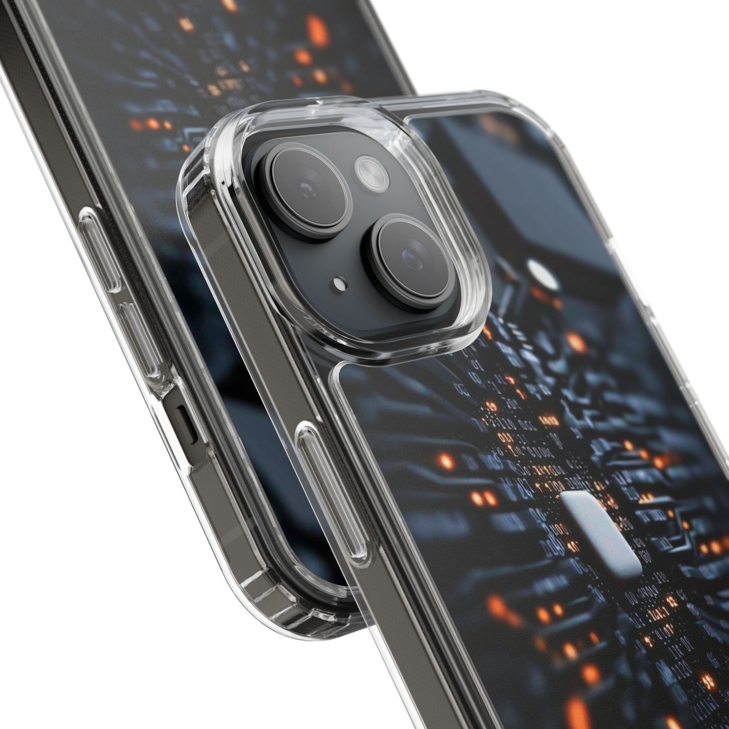 Clear Phone Case with Cyber Print