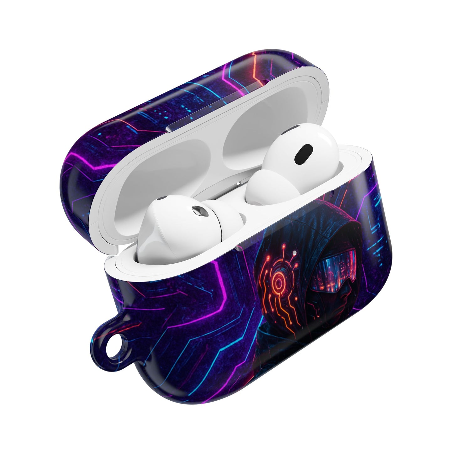 Futuristic AirPod Case, Cyberpunk Earbud Holder, Neon Accessory, Tech Gift for Gadget Lovers, Sleek & Stylish Protection