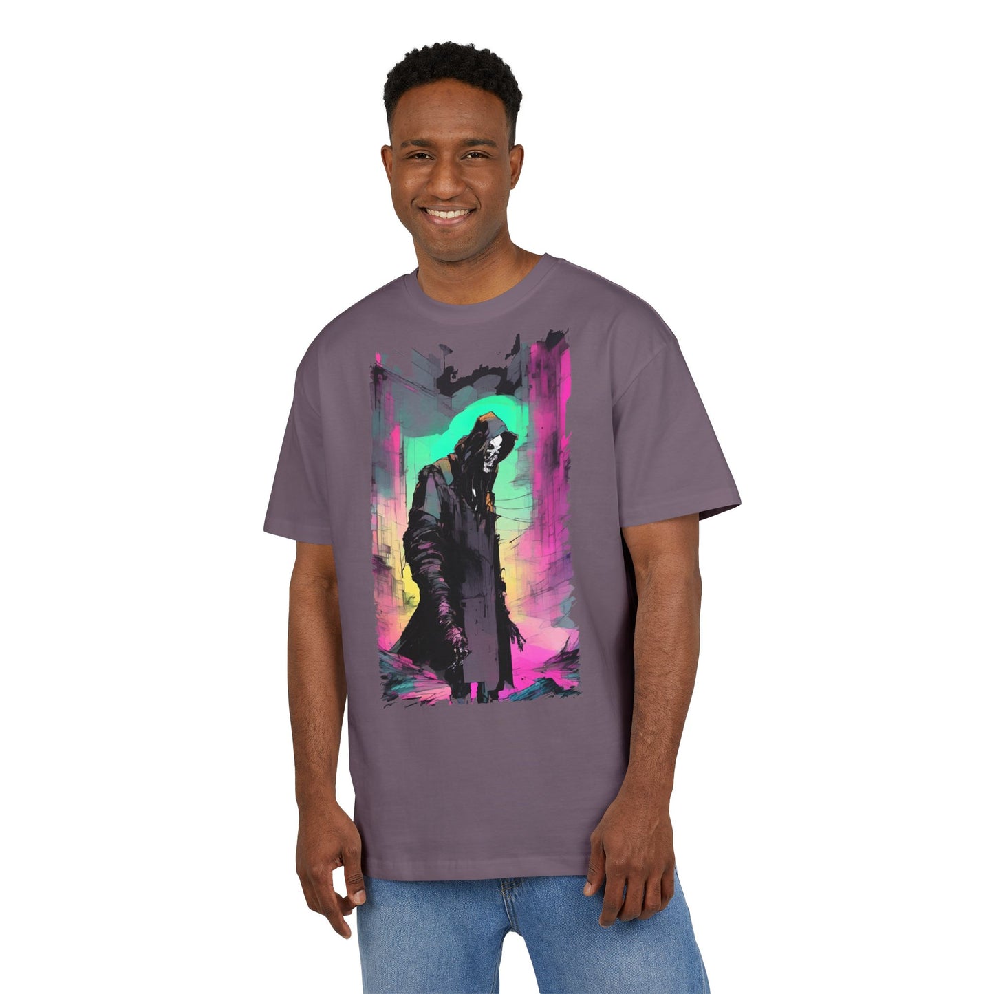 Vibrant Oversize Graphic Tee, Unisex Heavy Tee, Streetwear, Casual Wear, Unique Art Shirt, Gift for Him/Her/Friends
