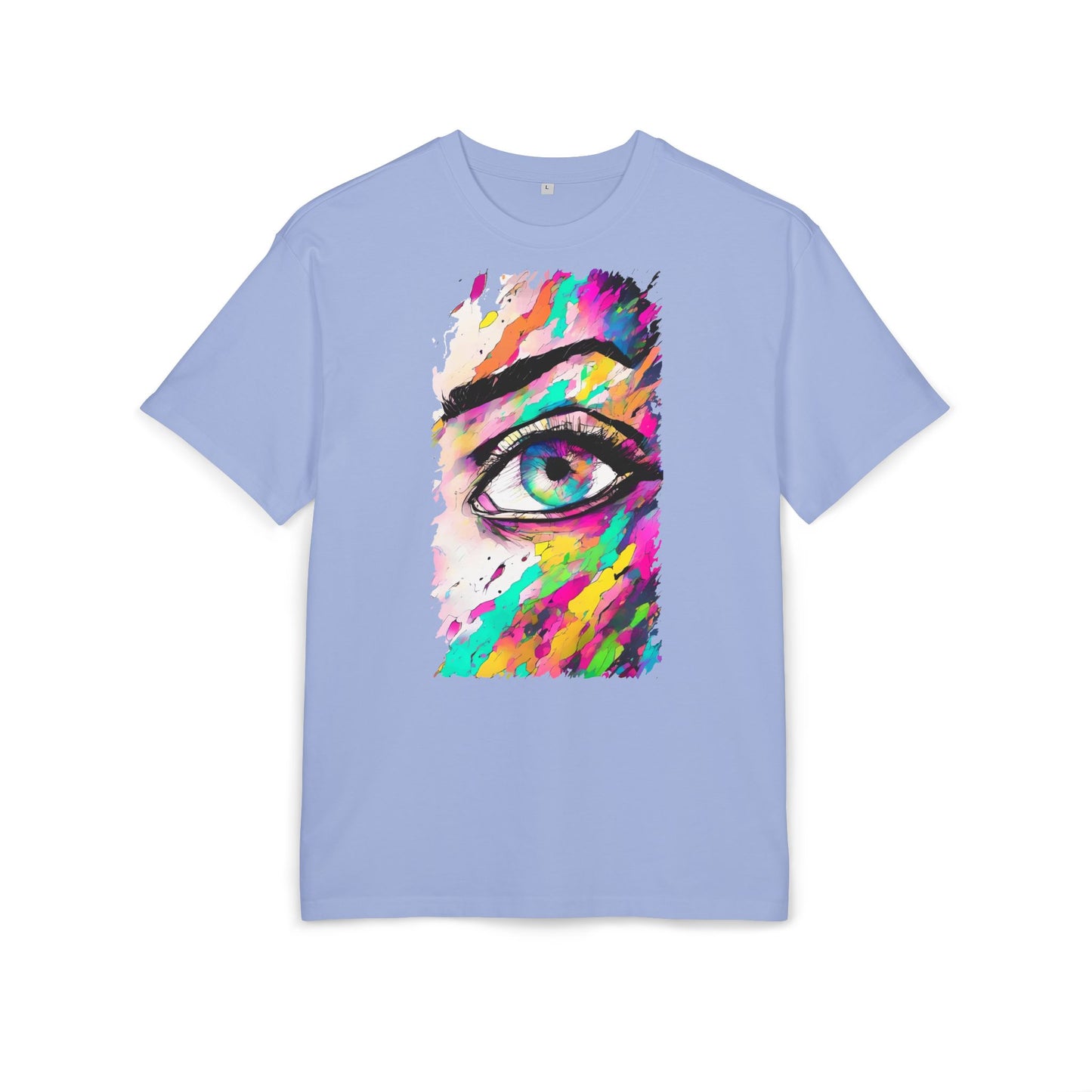 Colorful Eye Graphic Unisex Heavy Oversize Tee, Artistic T-Shirt, Casual Wear, Gift for Art Lovers, Streetwear Trends, Vibrant Style