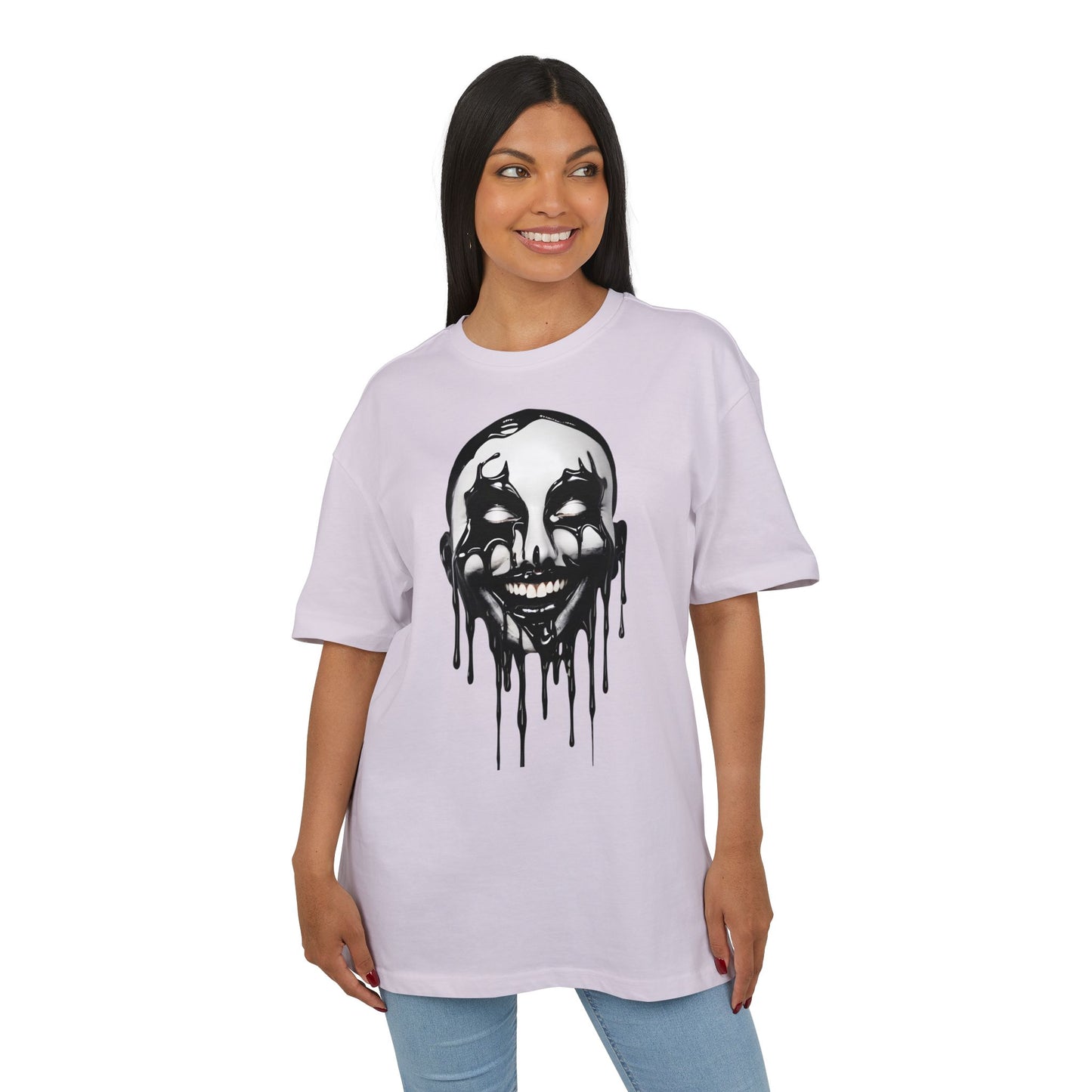 Gothic Graffiti Oversized Tee - Trendy Streetwear, Unisex Fashion Shirt, Edgy Graphic Tee, Perfect for Halloween, Casual Wear