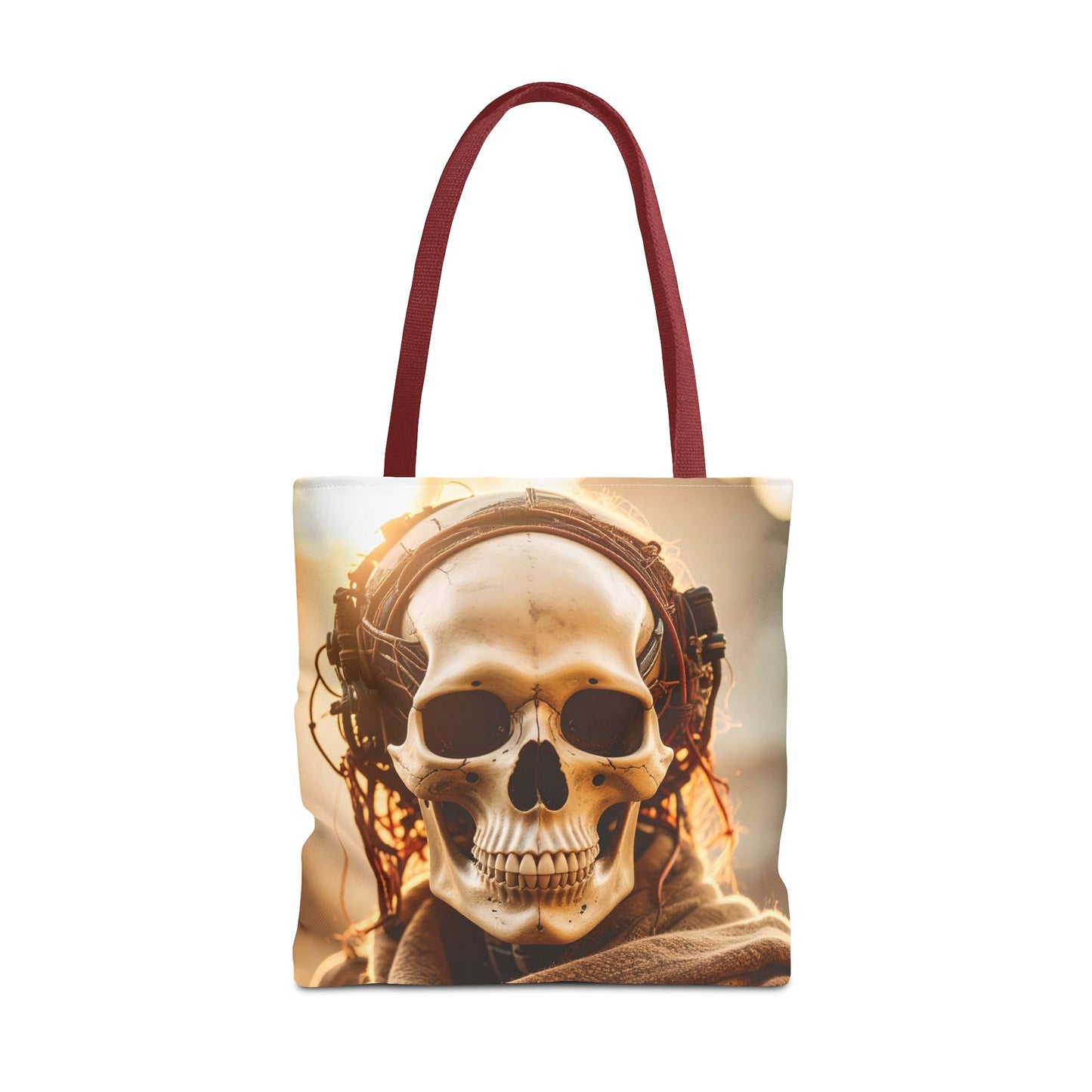 Skull Headphones Tote Bag | Unique Shopping Bag, Gothic Fashion, Music Lover Gift, Festival Accessory, Halloween Decor
