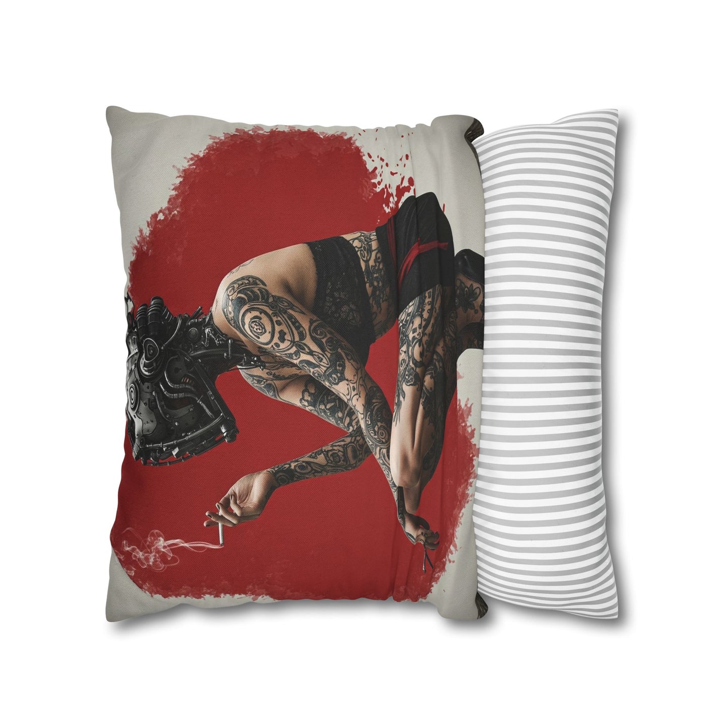 Edgy Tattoo Art Pillowcase | Boho Decor, Home Accent, Gift for Her, Trendy Cushion, Festival Style