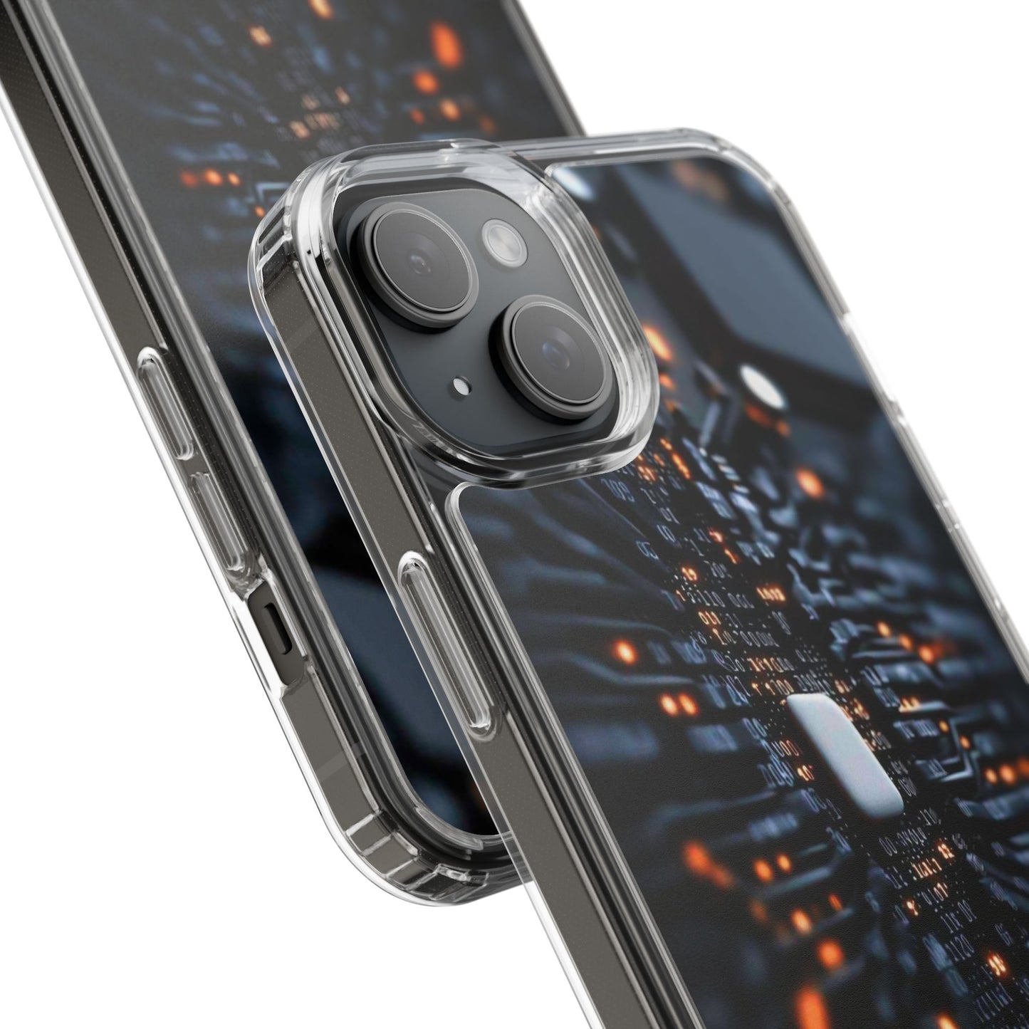 Clear Phone Case with Cyber Print
