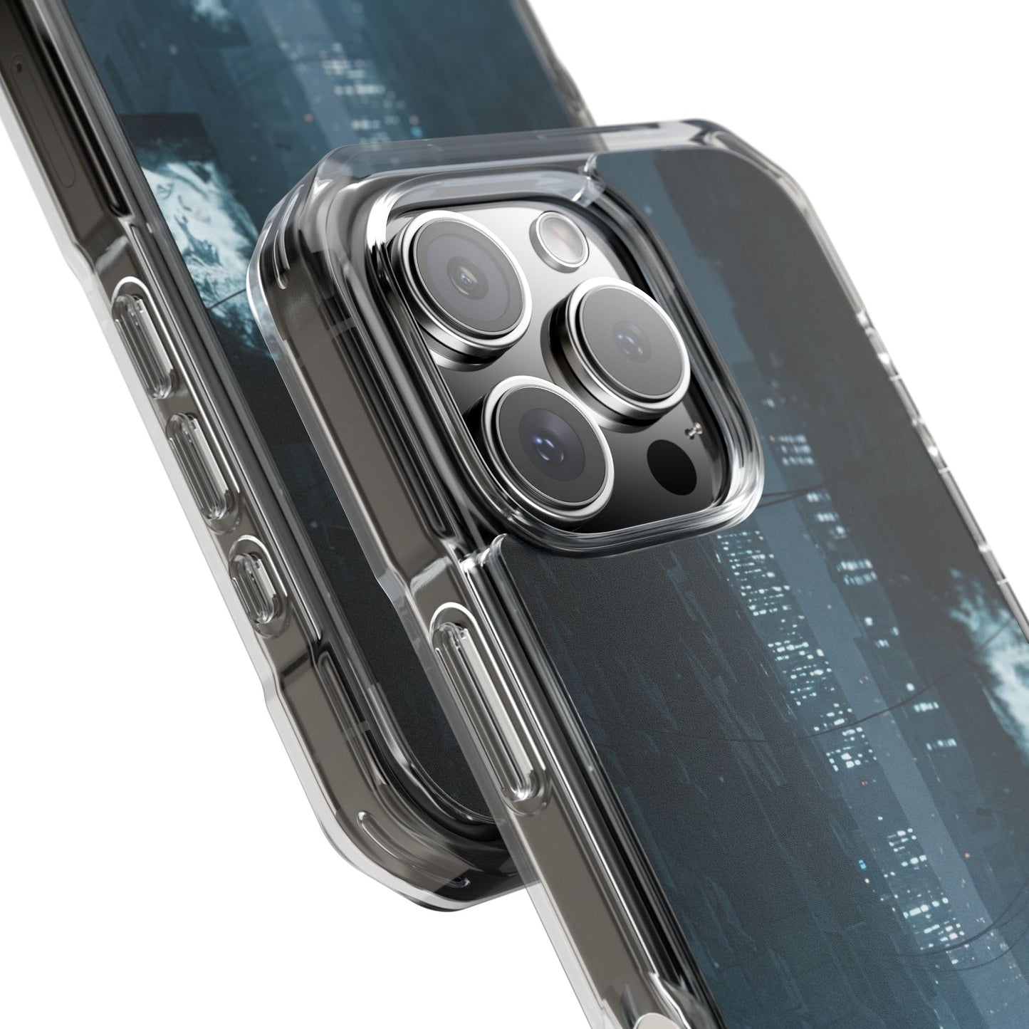 Magnetic Clear Impact Cases for Phones | Urban Nightscape Design | Unique Phone Accessories, Gift for Tech Lovers, Protective Cases