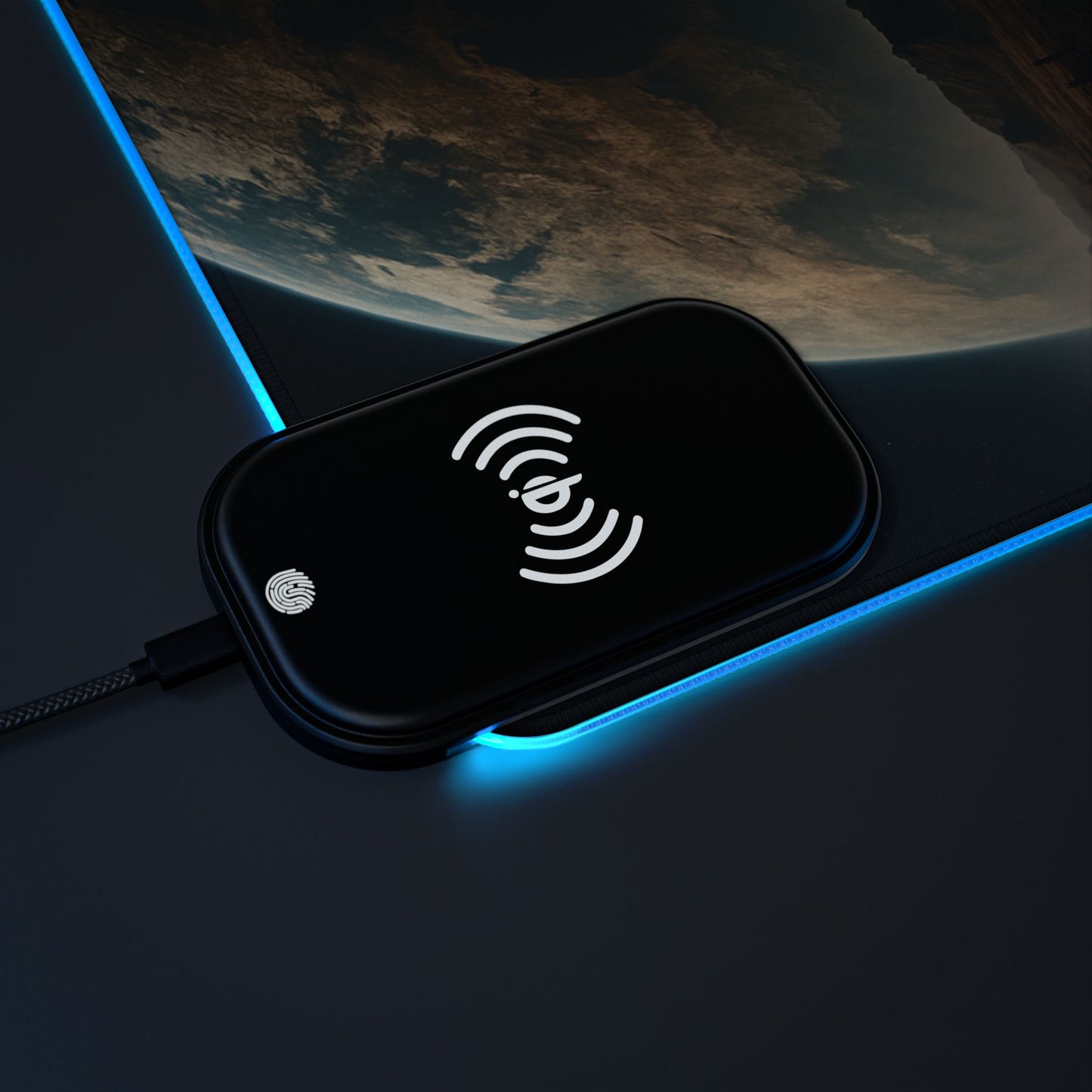 LED Gaming Mouse Pad with Wireless Charging Station, Gaming Accessories, Office Decor, Desk Organization, Space Design, Computer Gear