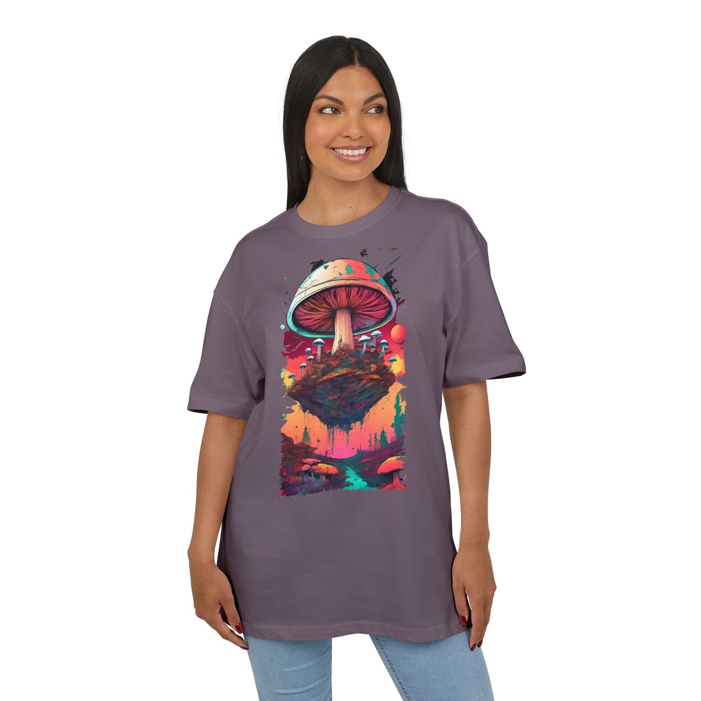 Psychedelic Mushroom Unisex Tee - Oversize Graphic T-Shirt for Festivals, Art Lovers, Gifts, and Casual Wear