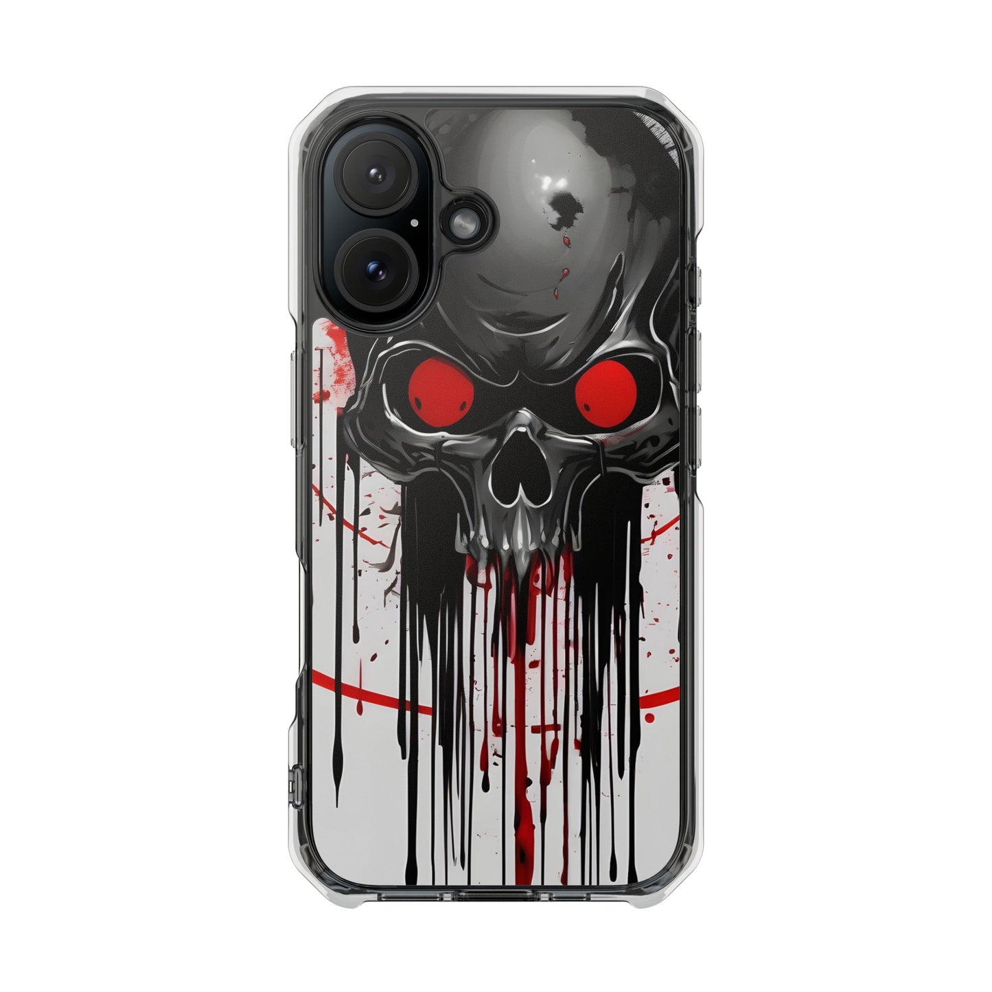 Edgy Skull Design Phone Case, Unique Protective Case, Magnetic Impact Case, Halloween Gift, Skull Lover Accessory