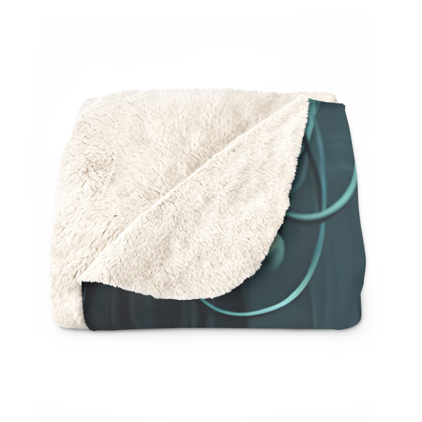 Futuristic Sherpa Fleece Blanket with Cyberpunk Design