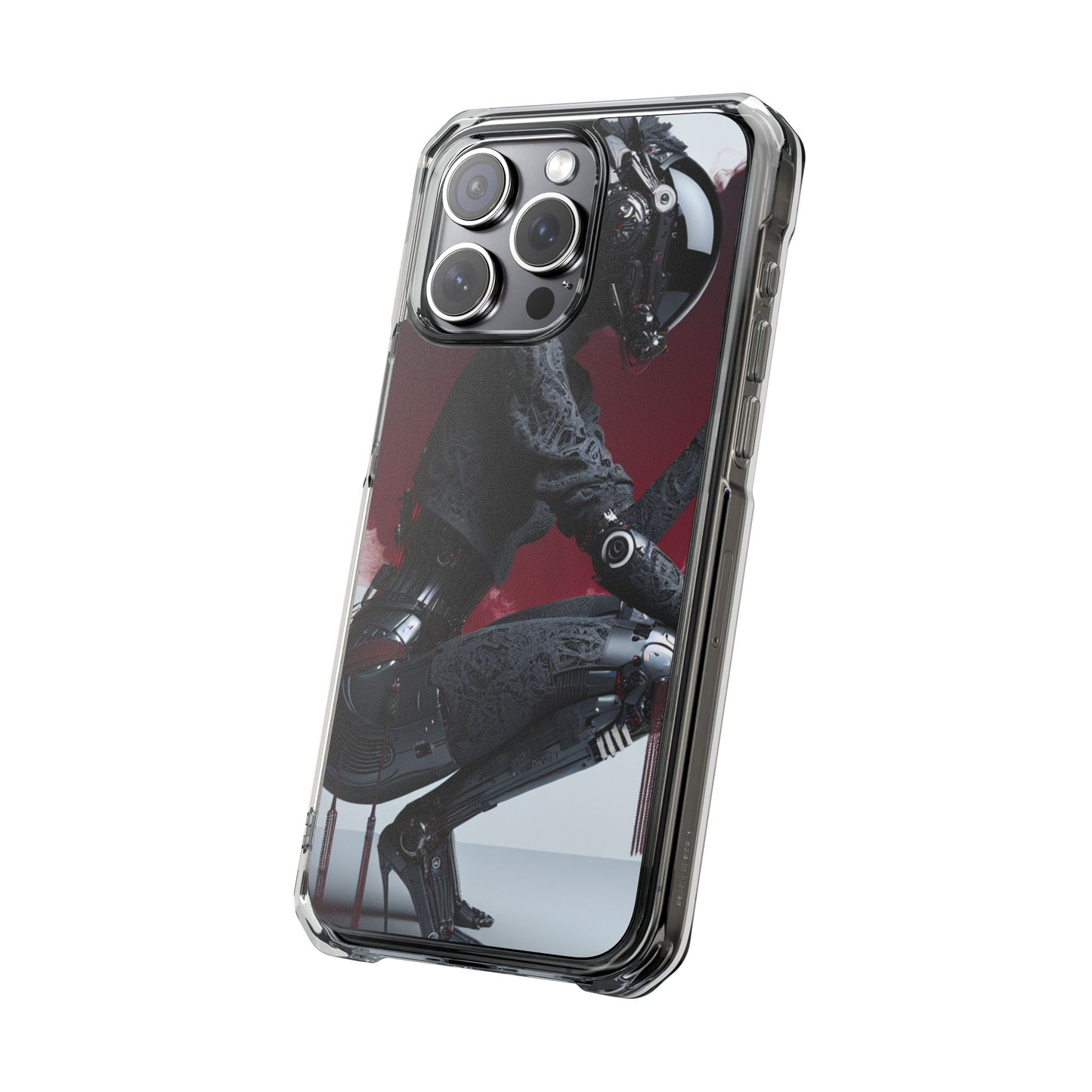 Cyber Design Magnetic Phone Case, Clear Mobile Cover, Gothic Style, Halloween Gift, Celestial Protection Accessory