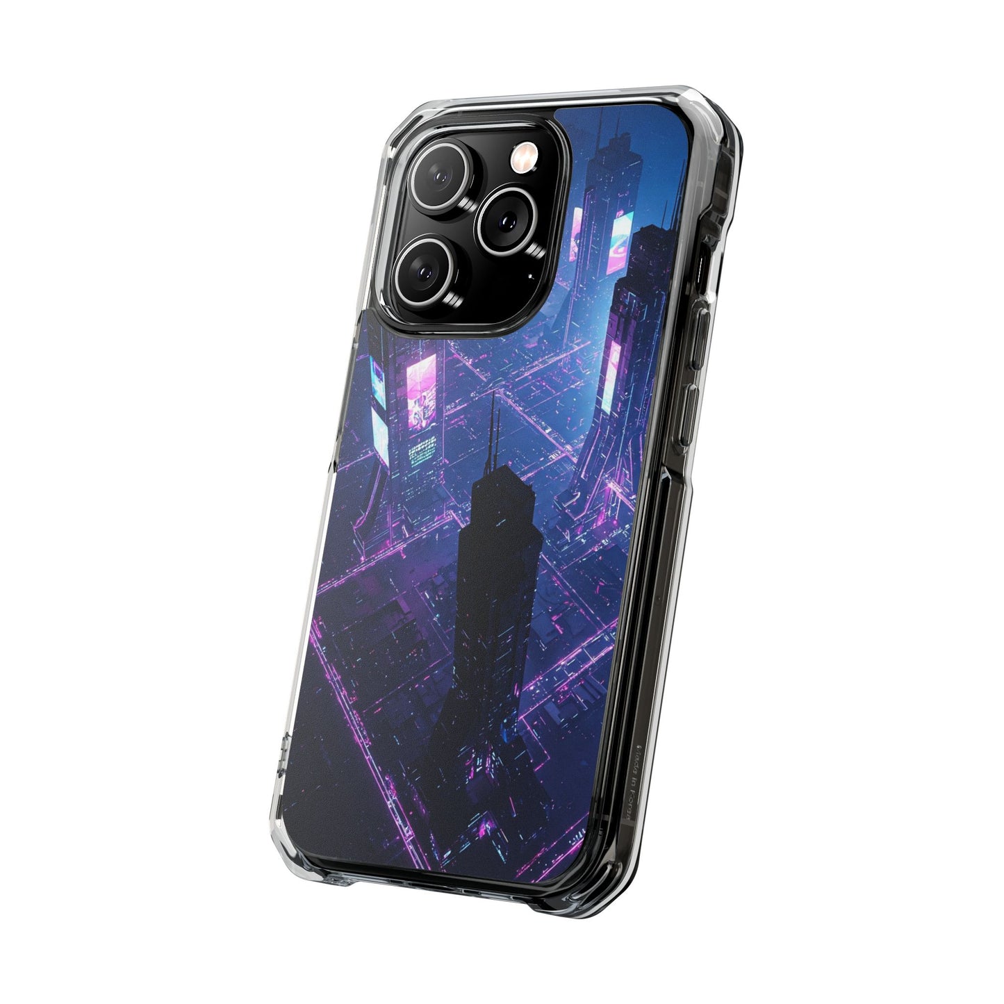 Futuristic Cityscape Phone Case, Customizable Clear Impact Case, Gift for Tech Lovers, Unique Phone Accessory, Aesthetic Cell Phone Cover