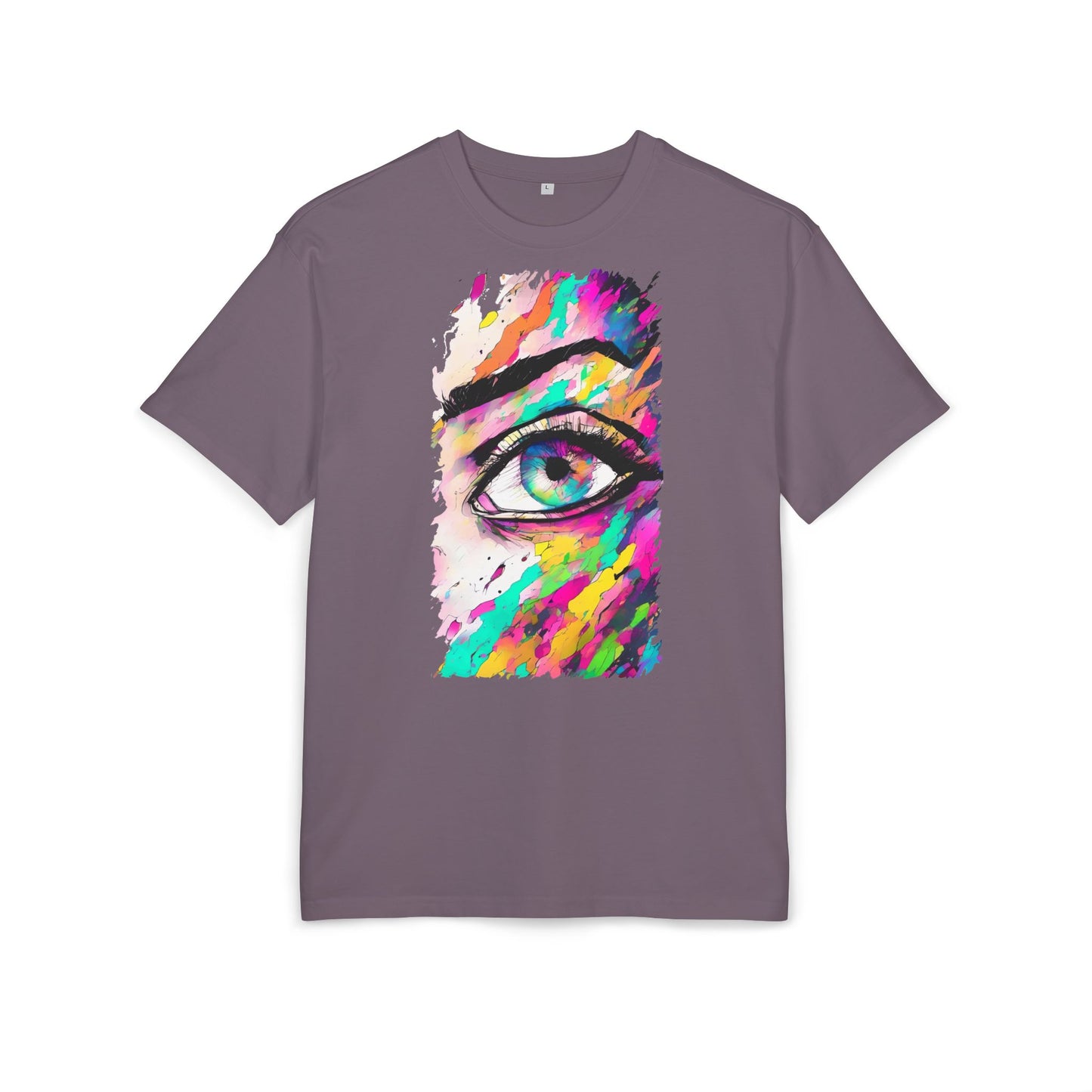 Colorful Eye Graphic Unisex Heavy Oversize Tee, Artistic T-Shirt, Casual Wear, Gift for Art Lovers, Streetwear Trends, Vibrant Style