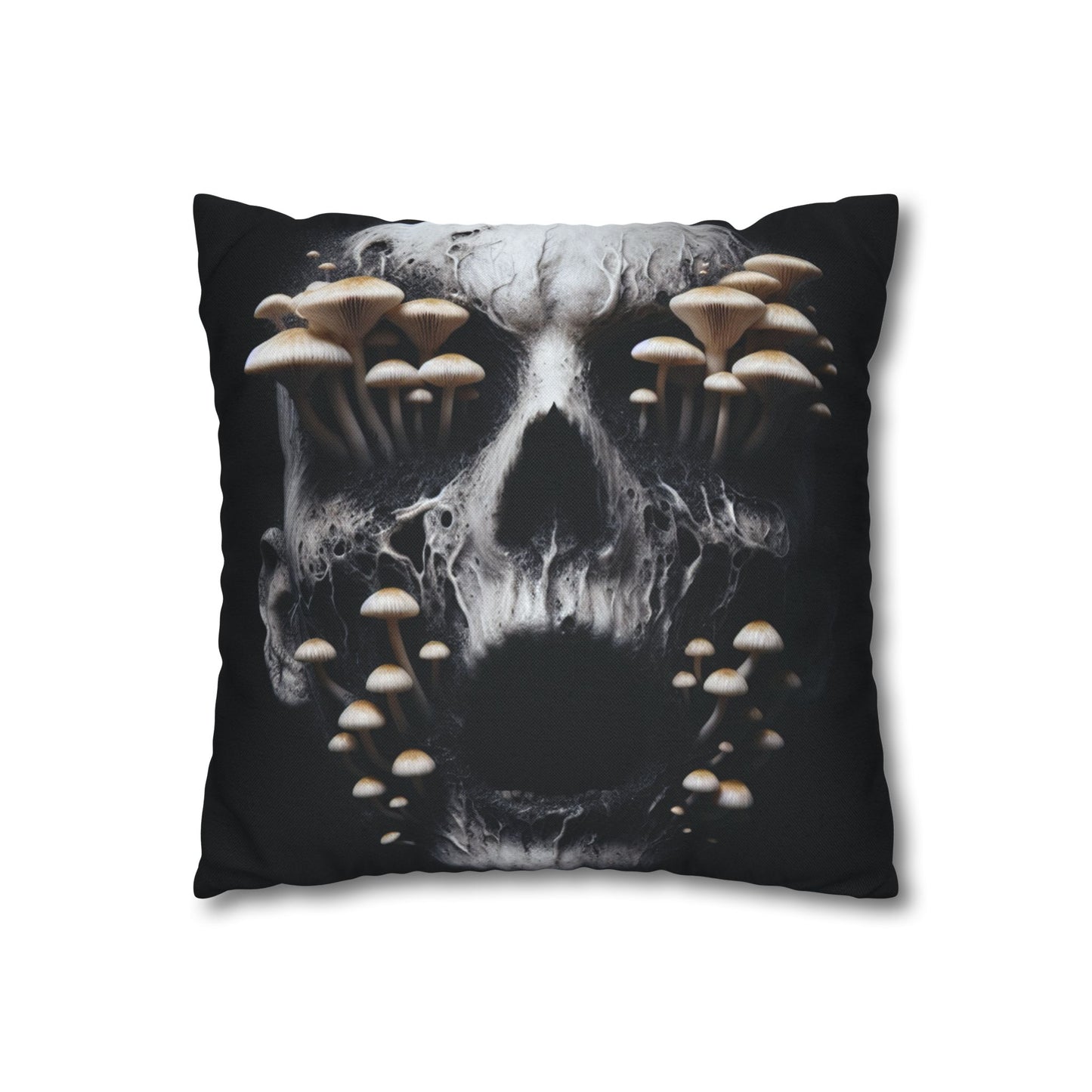 Gothic Mushroom Skull Pillowcase - Home Decor, Halloween, Gothic Style, Unique Gift, Bed and Couch Accent