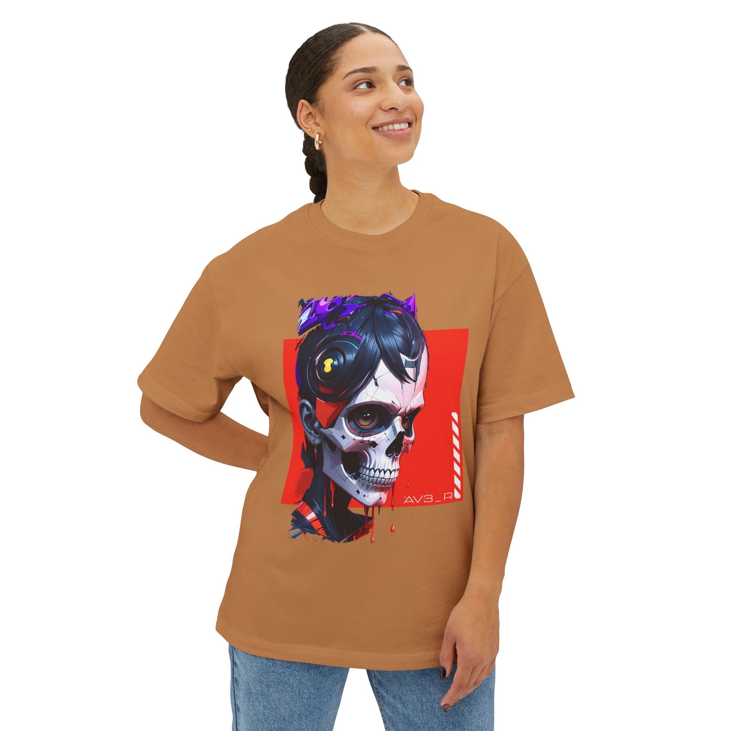 Edgy Oversized Tee with Skull Design, Streetwear Shirt for Art Lovers, Unisex Graphic Tee, Halloween Apparel, Trendy Casual Wear
