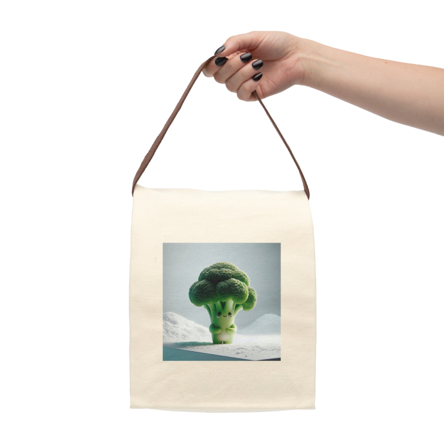 Eco-Friendly Broccoli Canvas Lunch Bag - Reusable, Insulated, Cute Lunch Tote, Vegan Gift, Meal Prep Container