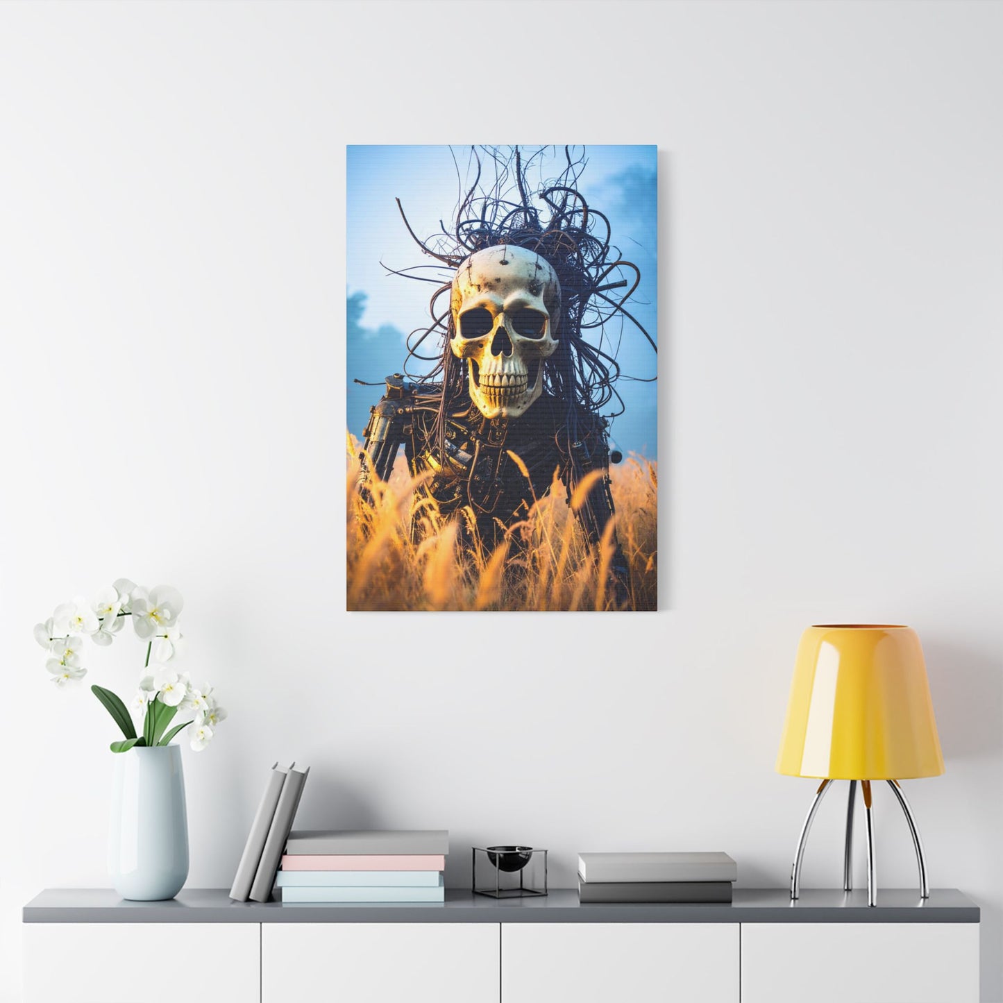 Stylish Skull Wall Art Canvas, Edgy Home Decor, Perfect for Halloween, Gothic Themed Room, Unique Gift Idea, Art Lover's Collection