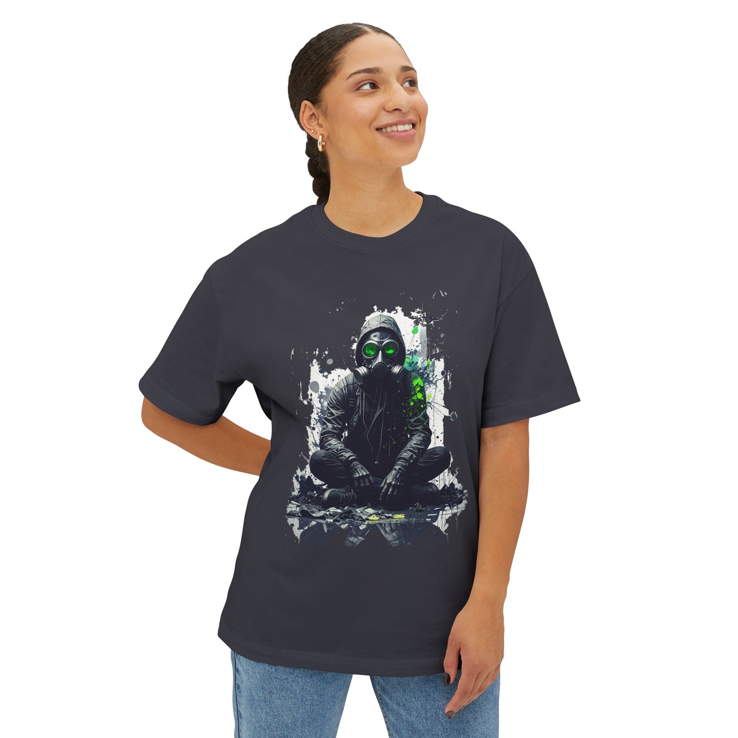Gritty Street Art Boxy Tee, Unisex Tee, Graphic Tee, Oversized T-Shirt, Urban Fashion, Unique Gift, Casual Wear