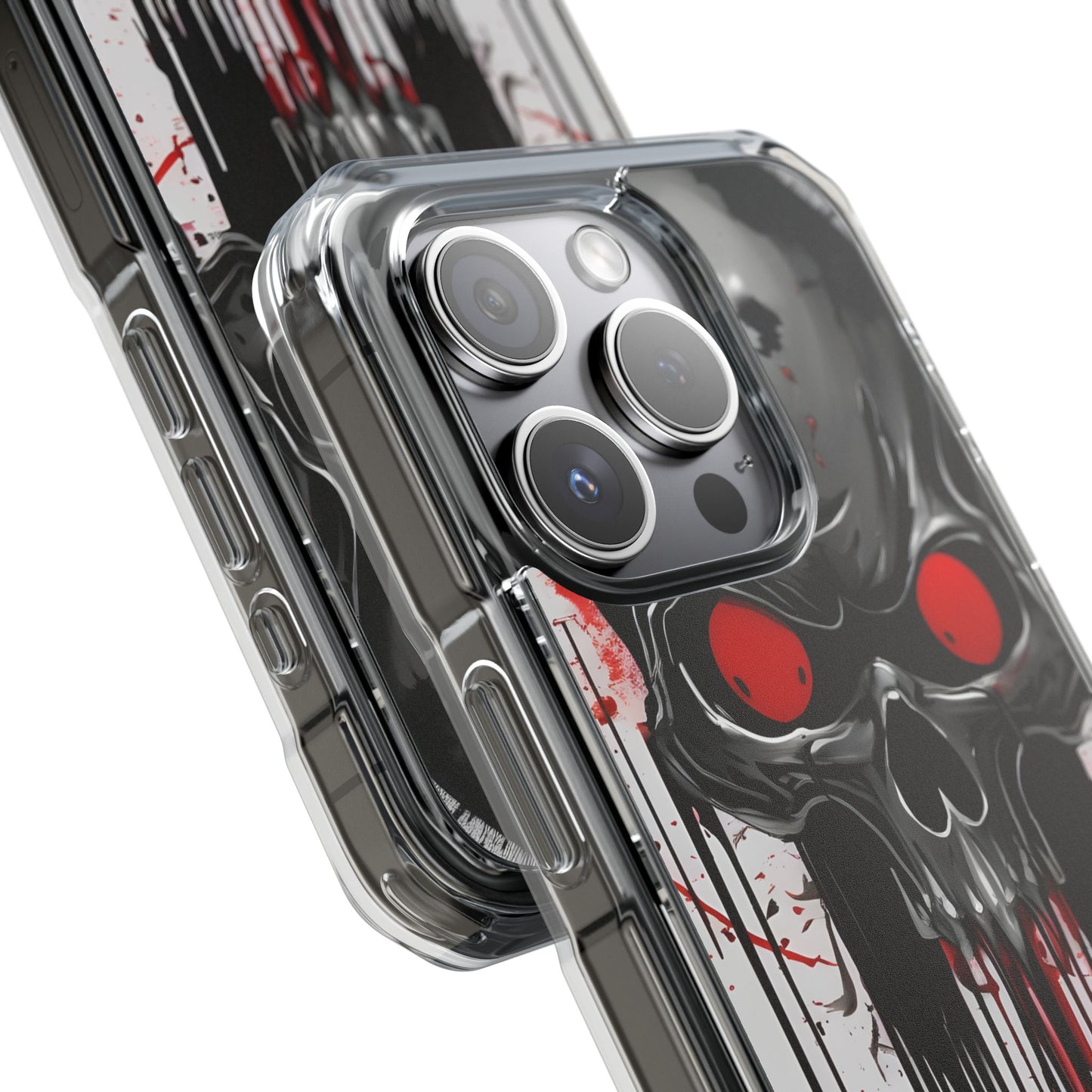 Edgy Skull Design Phone Case, Unique Protective Case, Magnetic Impact Case, Halloween Gift, Skull Lover Accessory