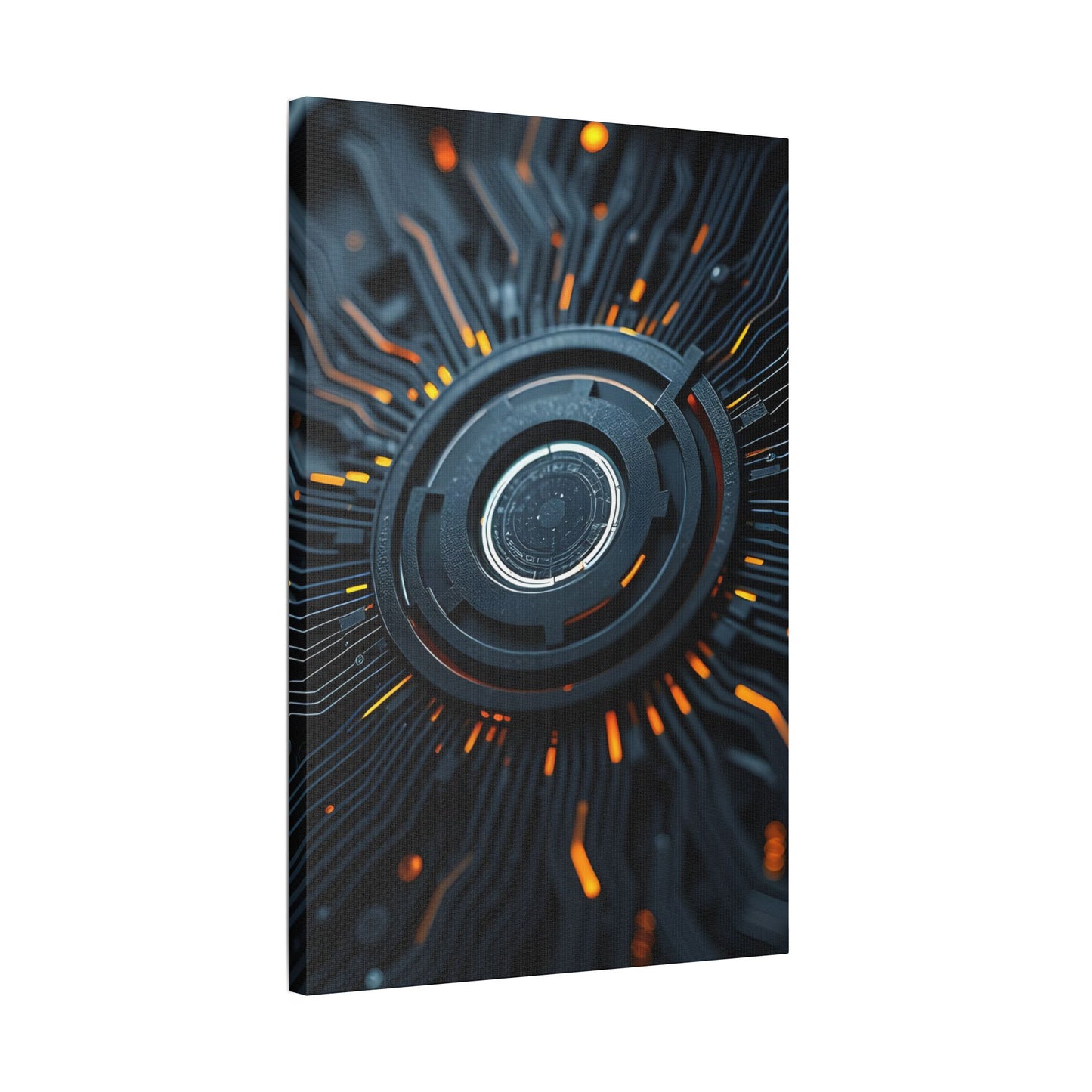 Futuristic Satin Canvas Wall Art, Modern Home Decor, Tech-Inspired Art Print, Unique Gift Idea, Abstract Wall Decoration, Cyberpunk Art