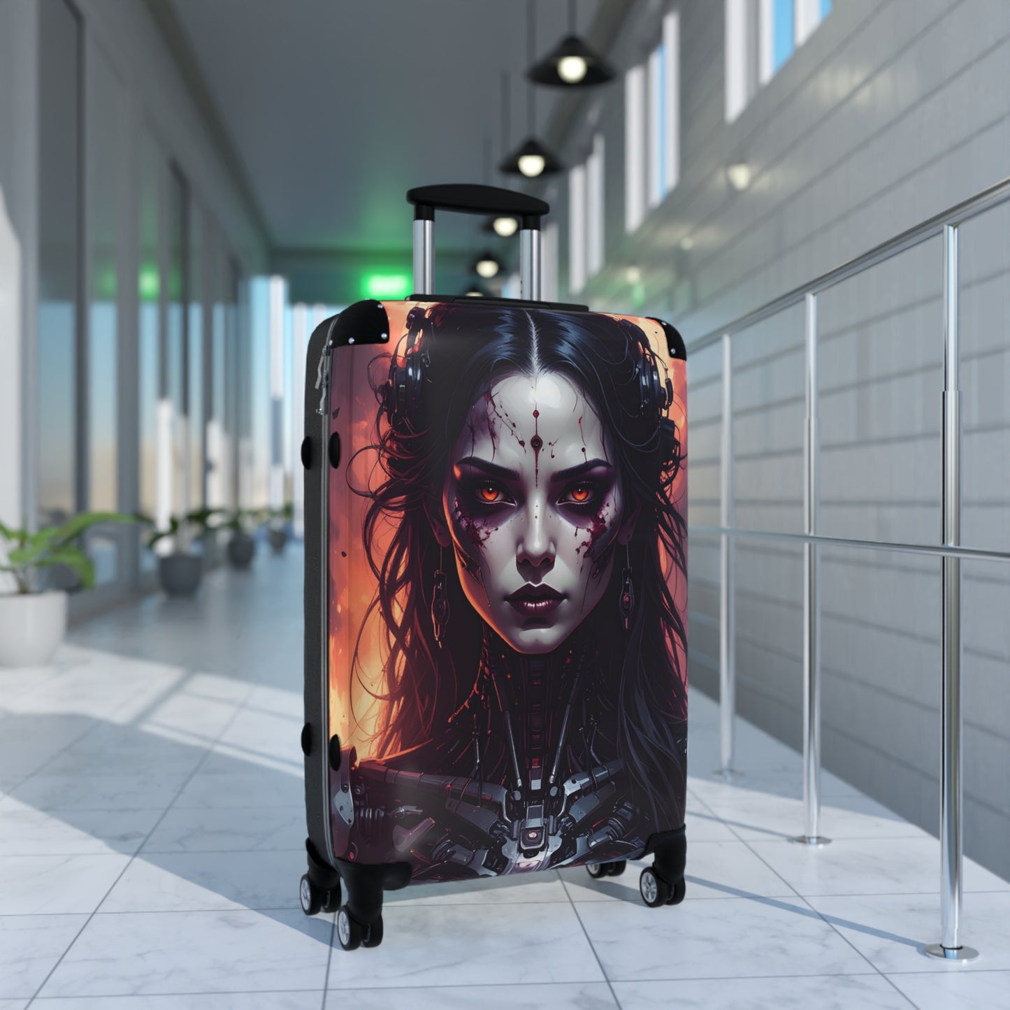 Futuristic Travel Suitcase with Bold Design, Stylish Luggage for Adventurers, Unique Carry-On for Travelers, Great Gift for Geeks